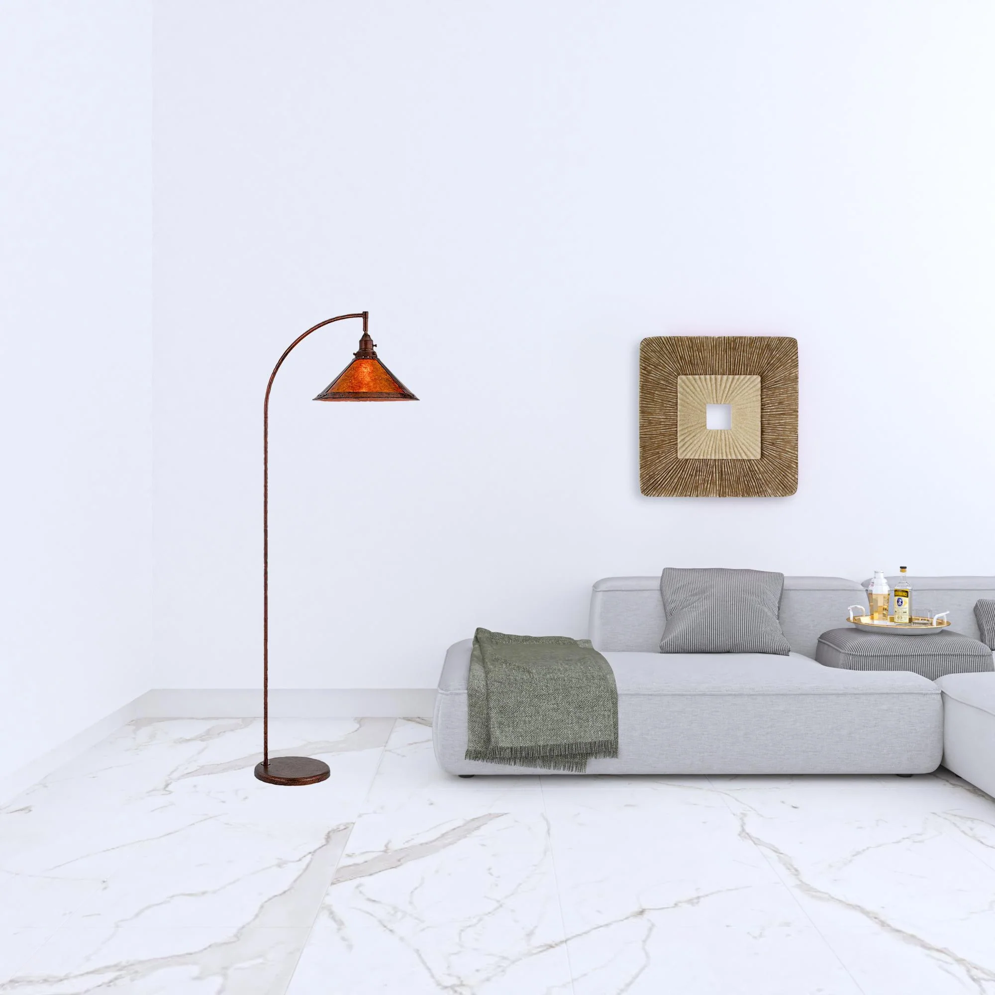 Rusted Traditional Shaped Floor Lamp With Rust Empire Shade By Homeroots - Image 6
