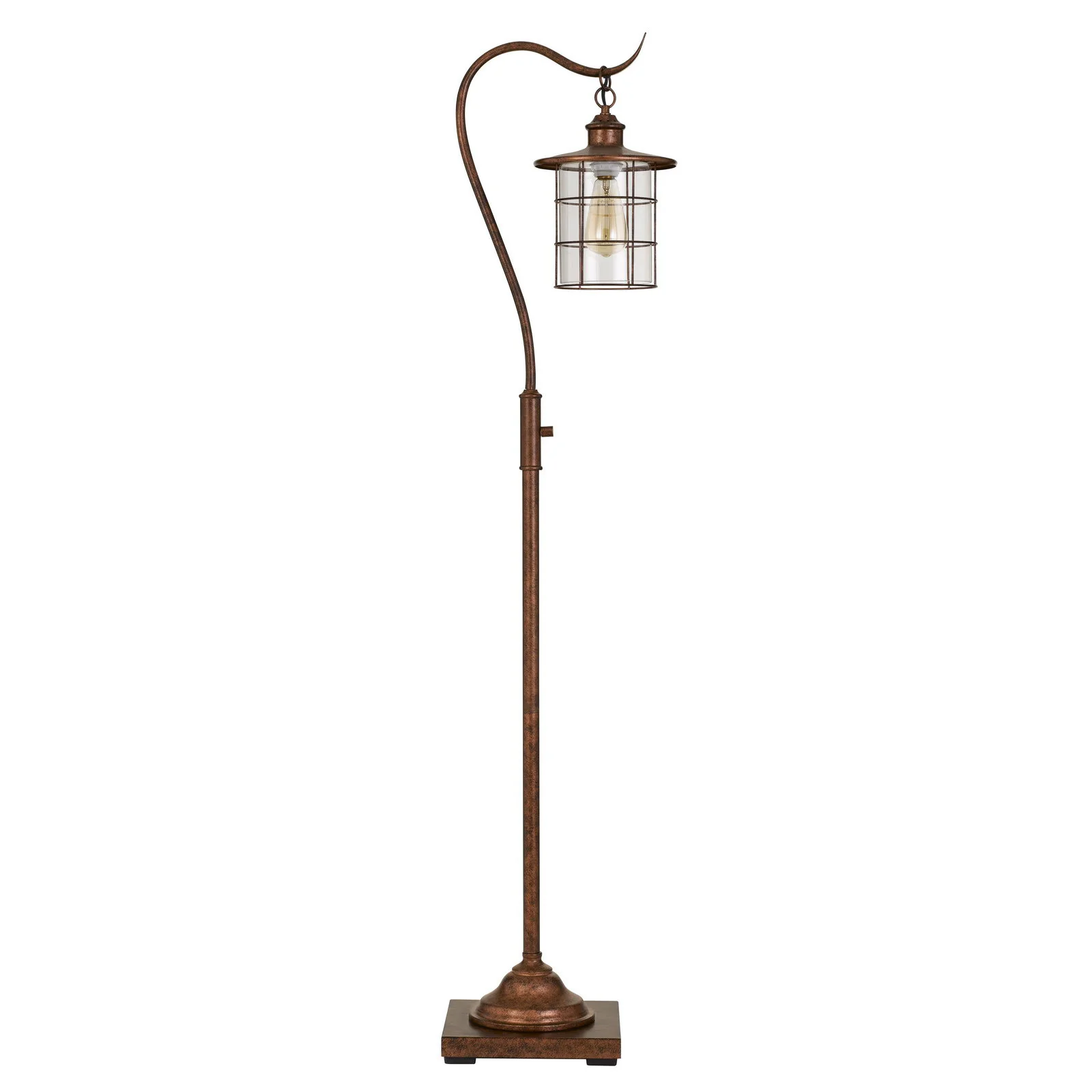 Rusted Traditional Shaped Floor Lamp With Rust Transparent Glass Drum Shade By Homeroots - Image 6