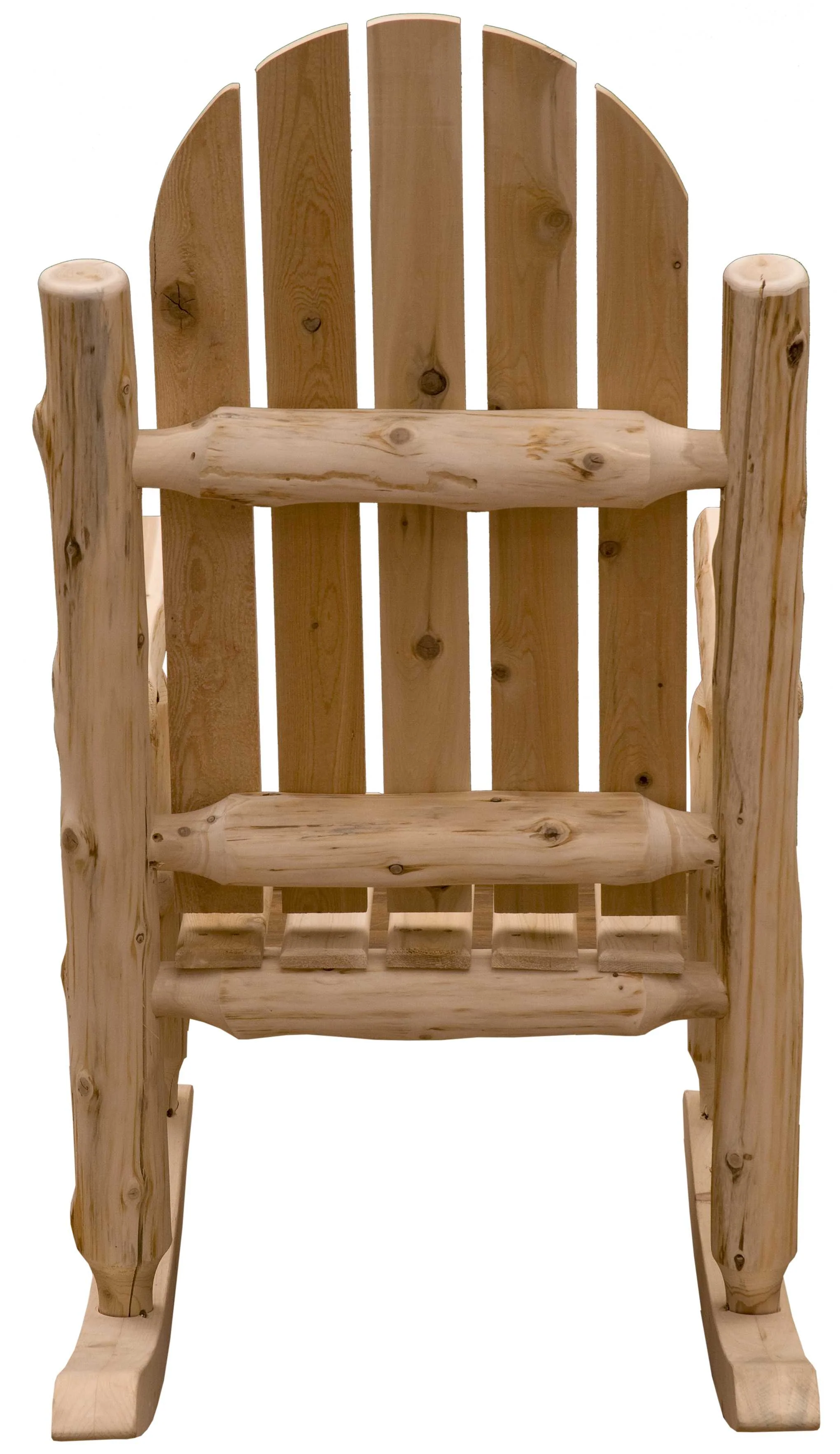 Rustic and Natural Cedar Adirondack Rocking Chair By Homeroots - Image 3