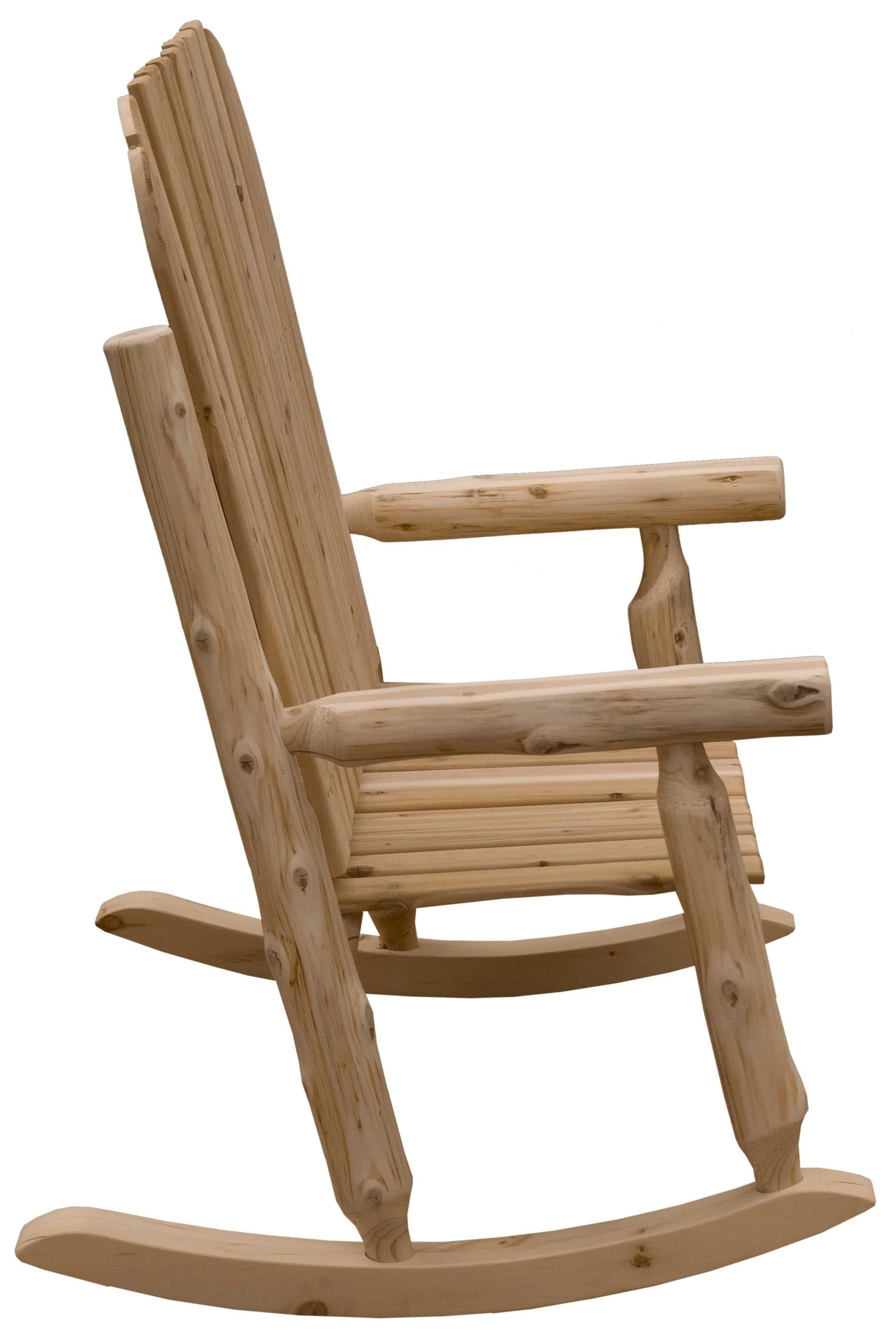 Rustic and Natural Cedar Two-Person Adirondack Rocking Chair By Homeroots - Image 3