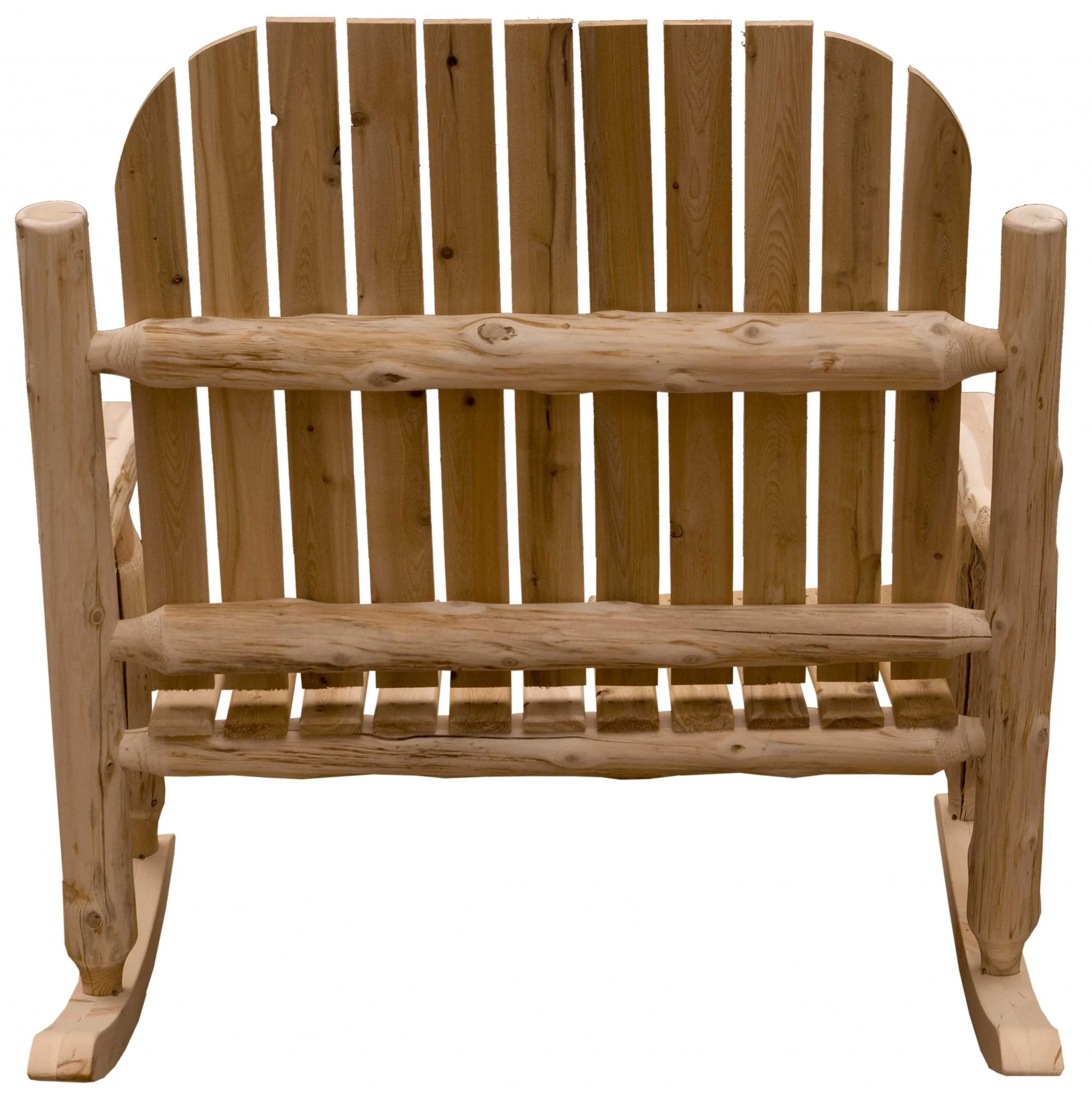 Rustic and Natural Cedar Two-Person Adirondack Rocking Chair By Homeroots - Image 4