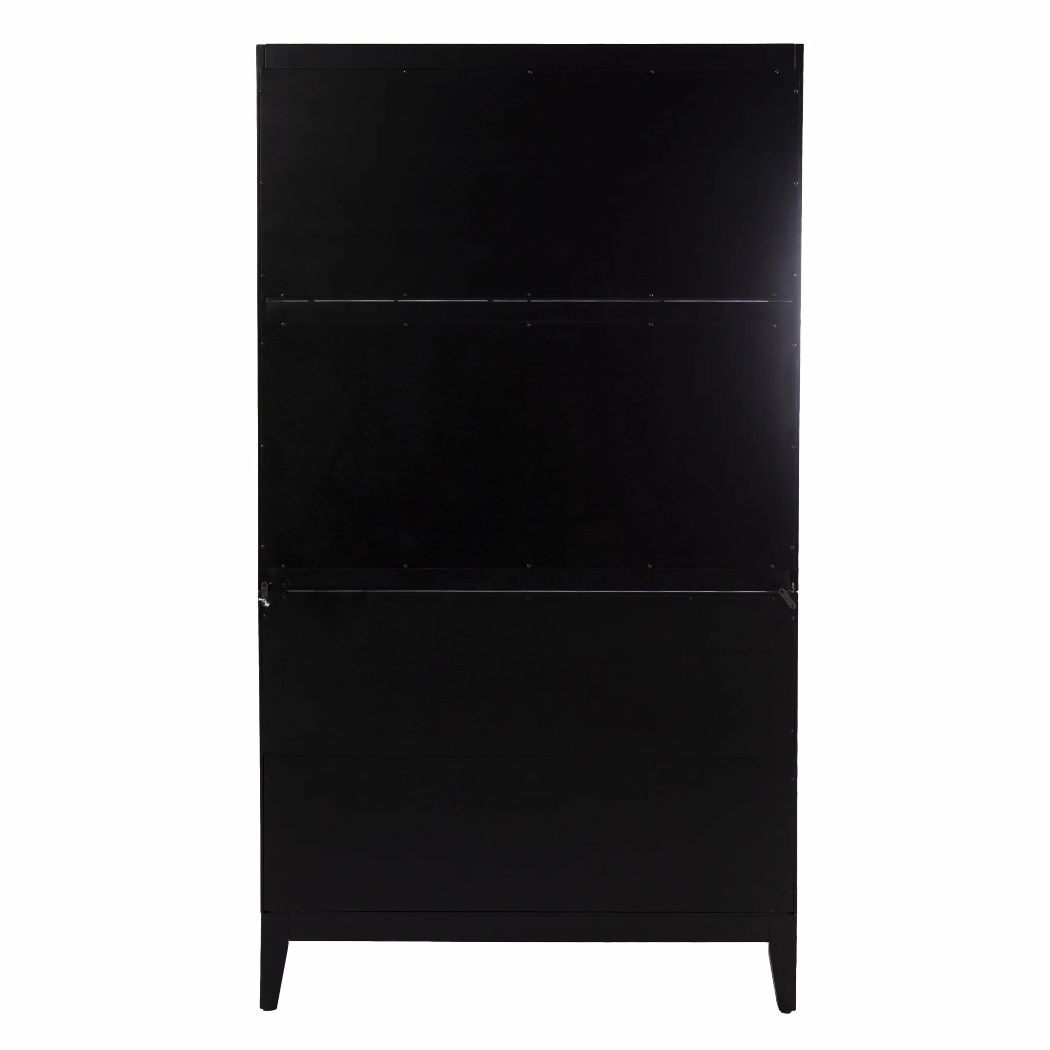 Rustic Black And Light Bamboo Tall Buffet Cabinet By Homeroots - Image 6