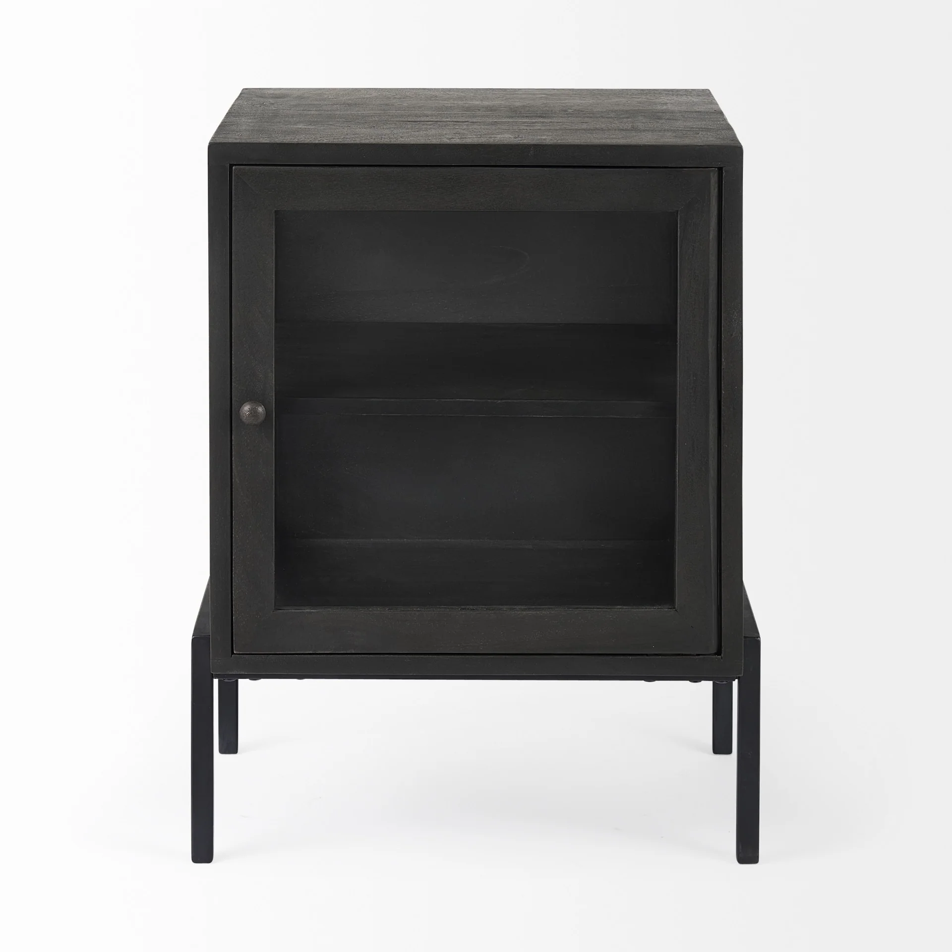Rustic Black on Black Shadowbox Cabinet By Homeroots - Image 3