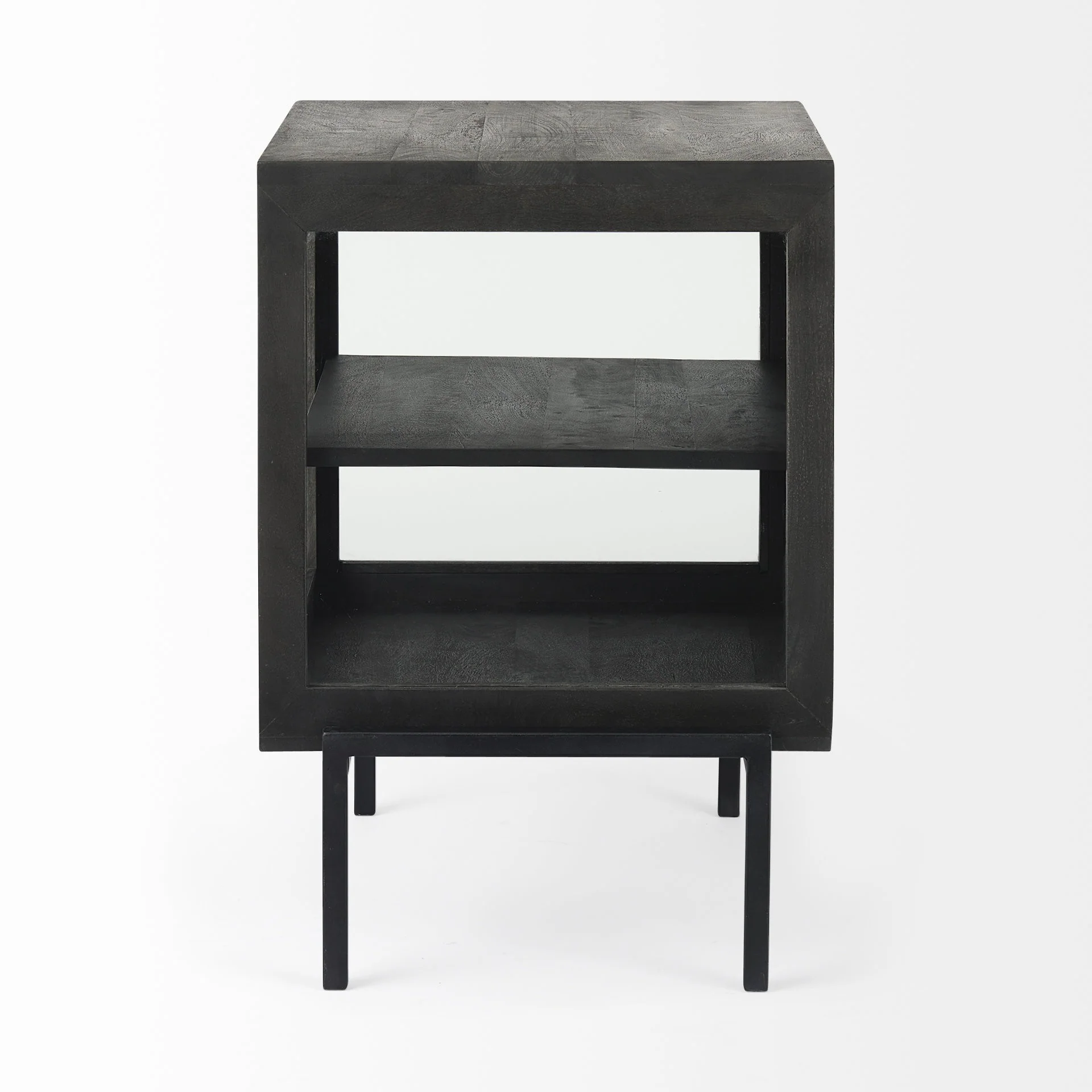 Rustic Black on Black Shadowbox Cabinet By Homeroots - Image 4