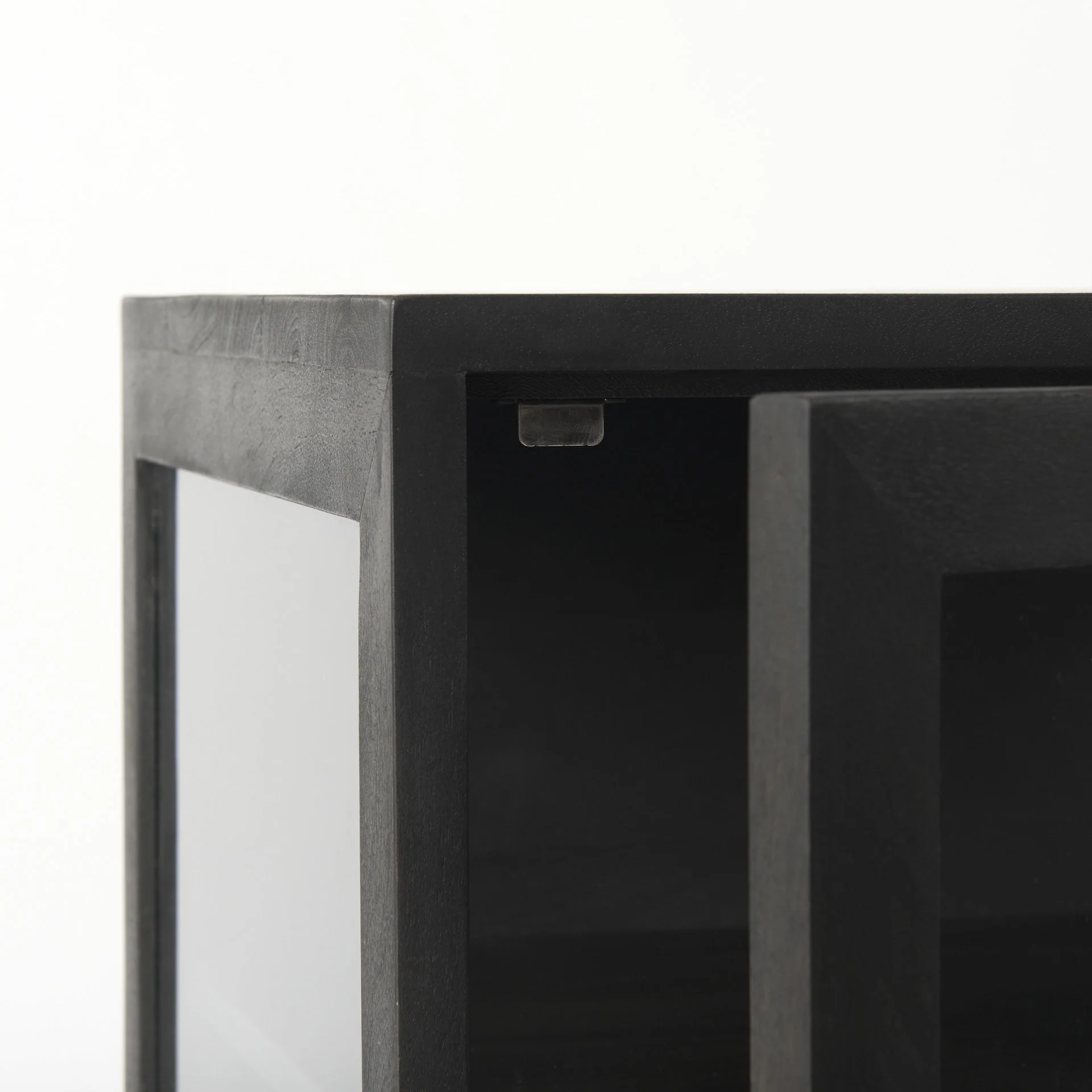 Rustic Black on Black Shadowbox Cabinet By Homeroots - Image 8