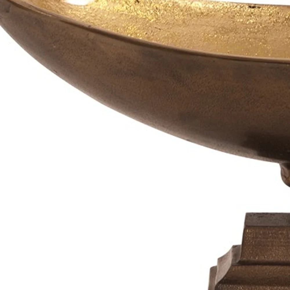 Rustic Bronze Oblong Footed Centerpiece Bowl By Homeroots - Image 5