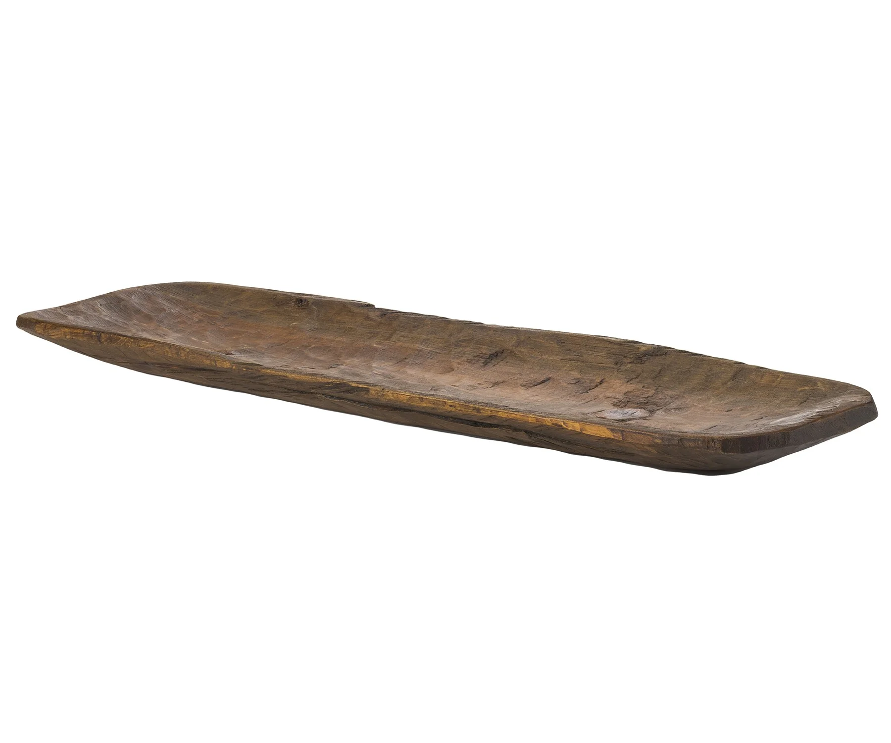 Rustic Brown And Natural Handcarved Wide Oval Centerpiece Bowl By Homeroots - Image 2