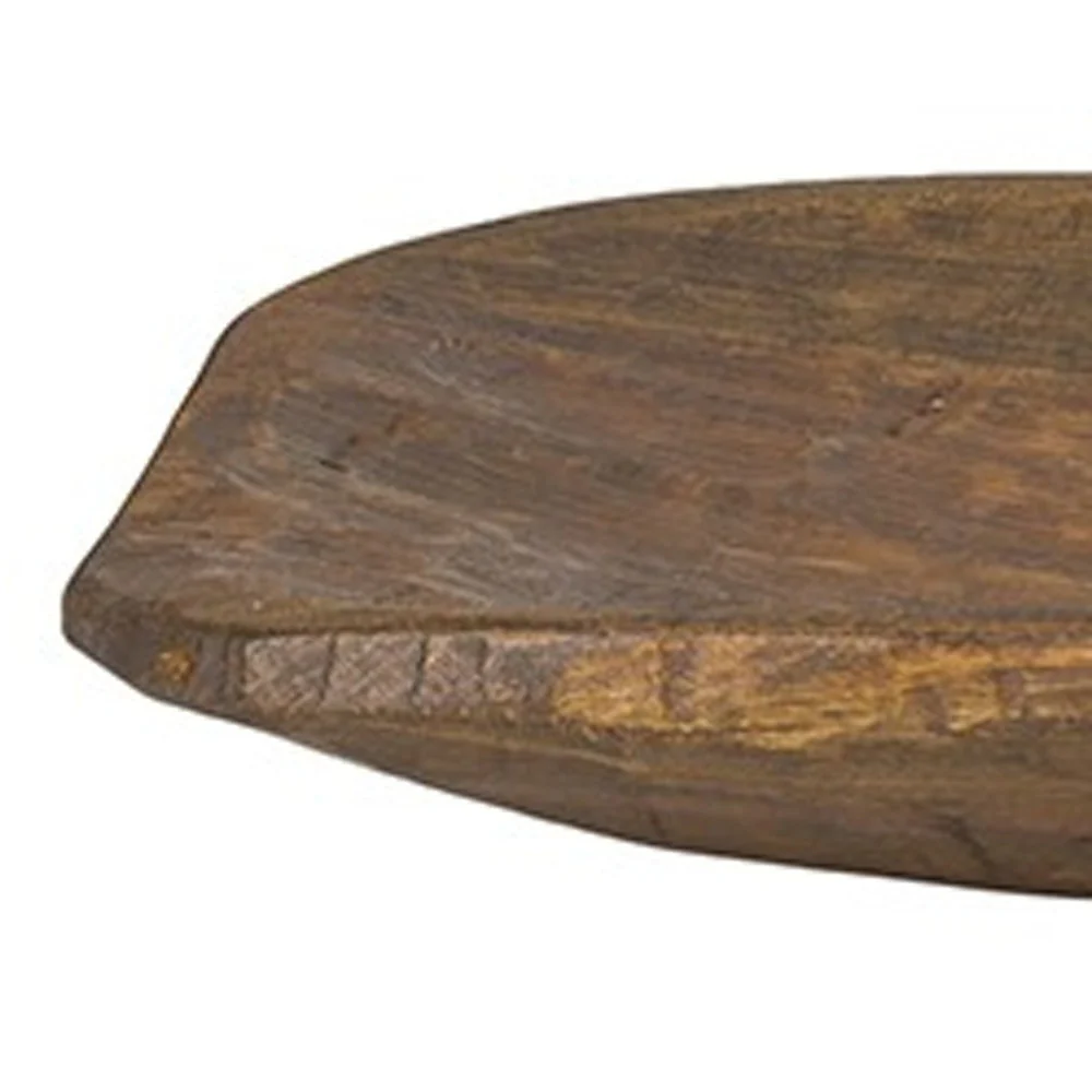 Rustic Brown And Natural Handcarved Wide Oval Centerpiece Bowl By Homeroots - Image 4