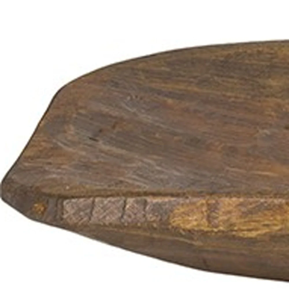 Rustic Brown And Natural Handcarved Wide Oval Centerpiece Bowl By Homeroots - Image 5