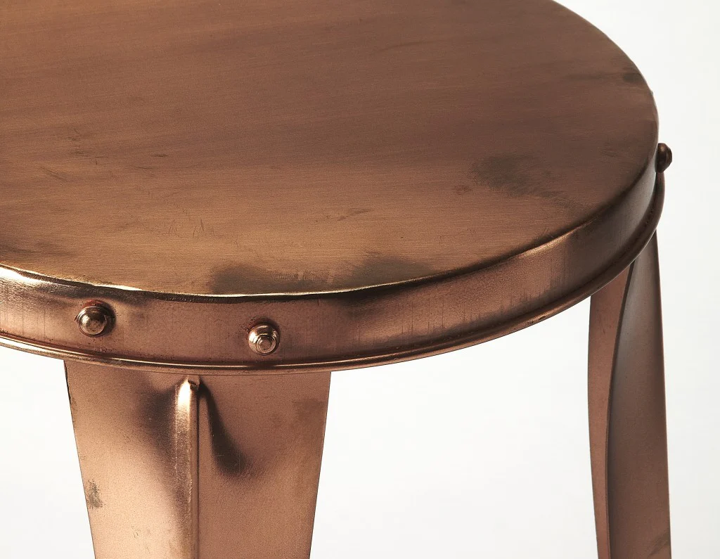 Rustic Copper Backless Bar Stool By Homeroots - Image 2