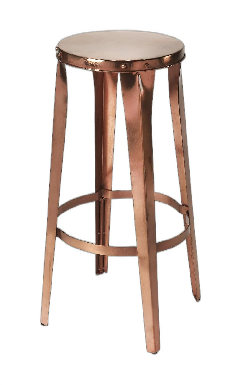 Rustic Copper Backless Bar Stool By Homeroots - Image 3