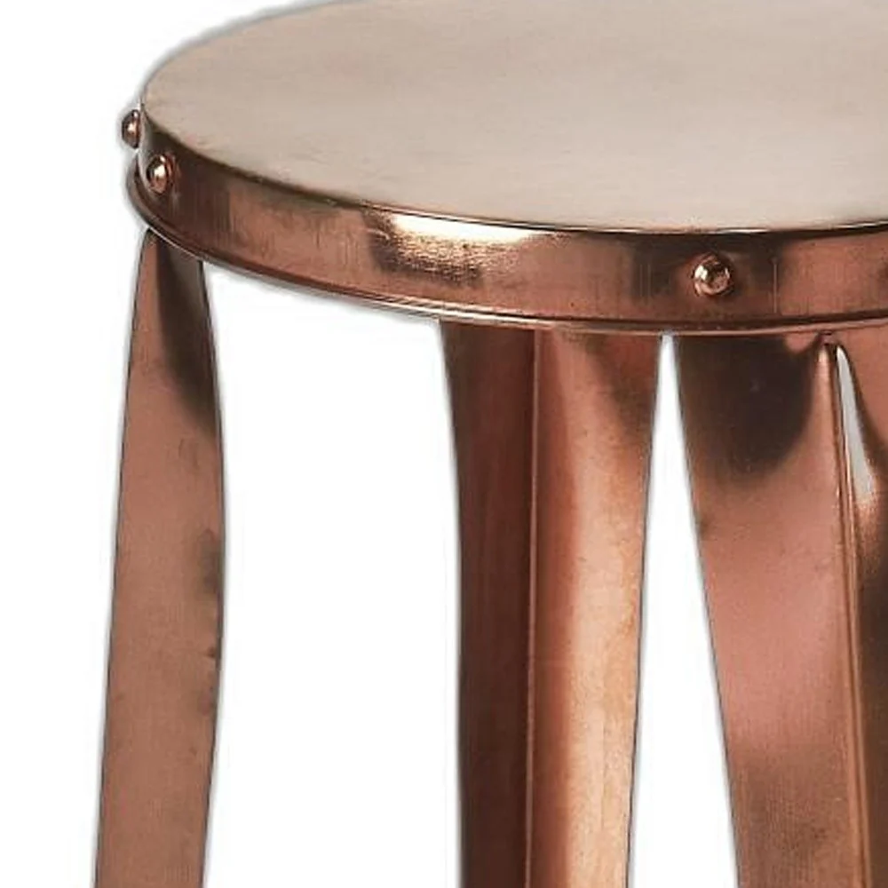 Rustic Copper Backless Bar Stool By Homeroots - Image 5