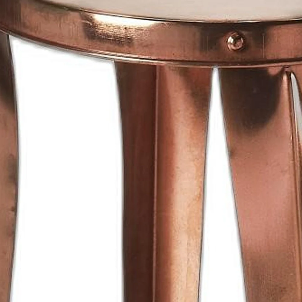 Rustic Copper Backless Bar Stool By Homeroots - Image 6