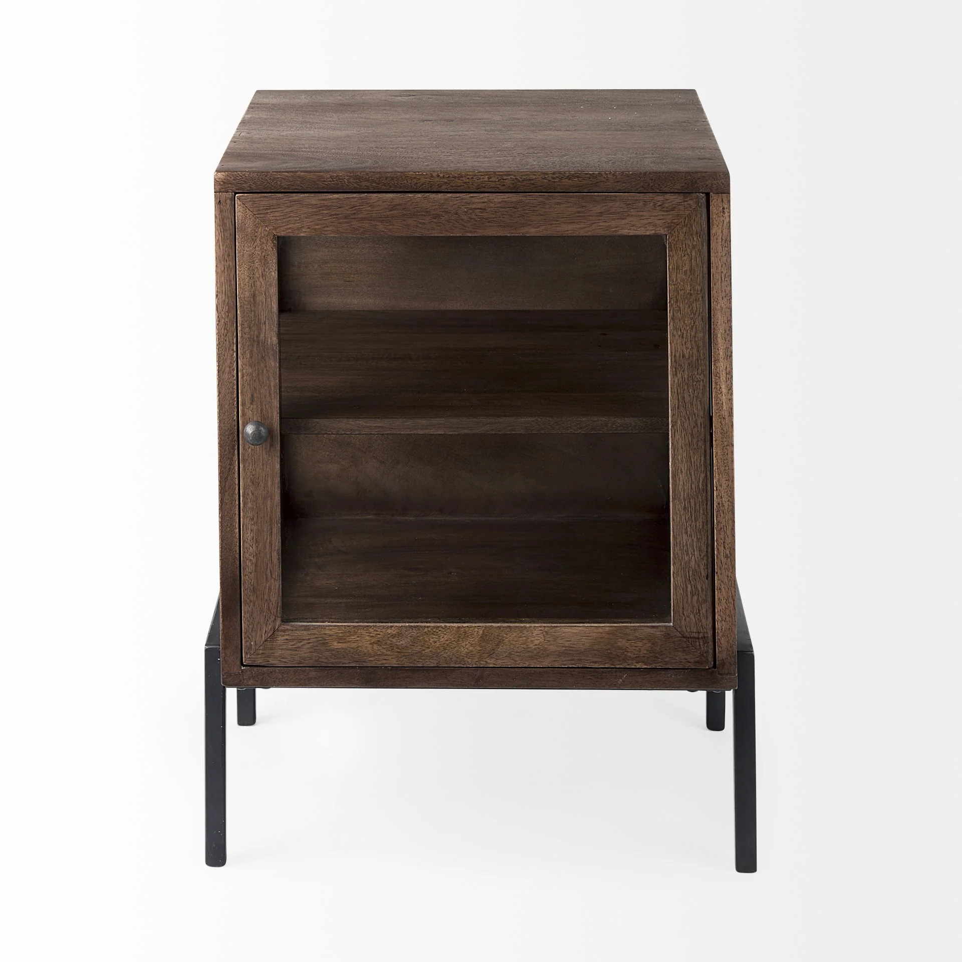 Rustic Dark Brown And Black Shadowbox Cabinet By Homeroots - Image 2