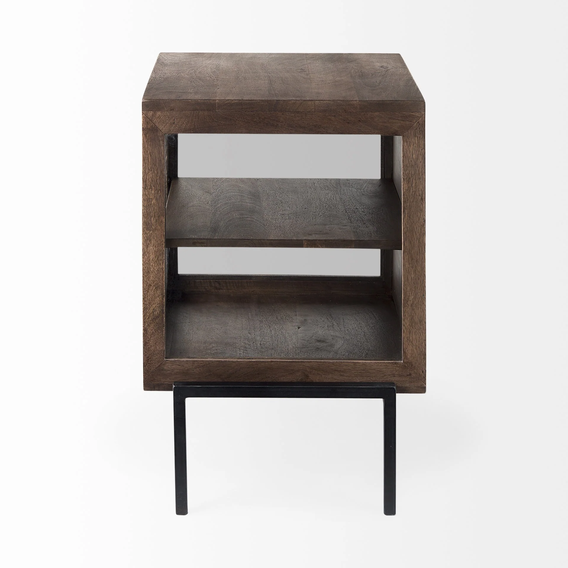 Rustic Dark Brown And Black Shadowbox Cabinet By Homeroots - Image 3