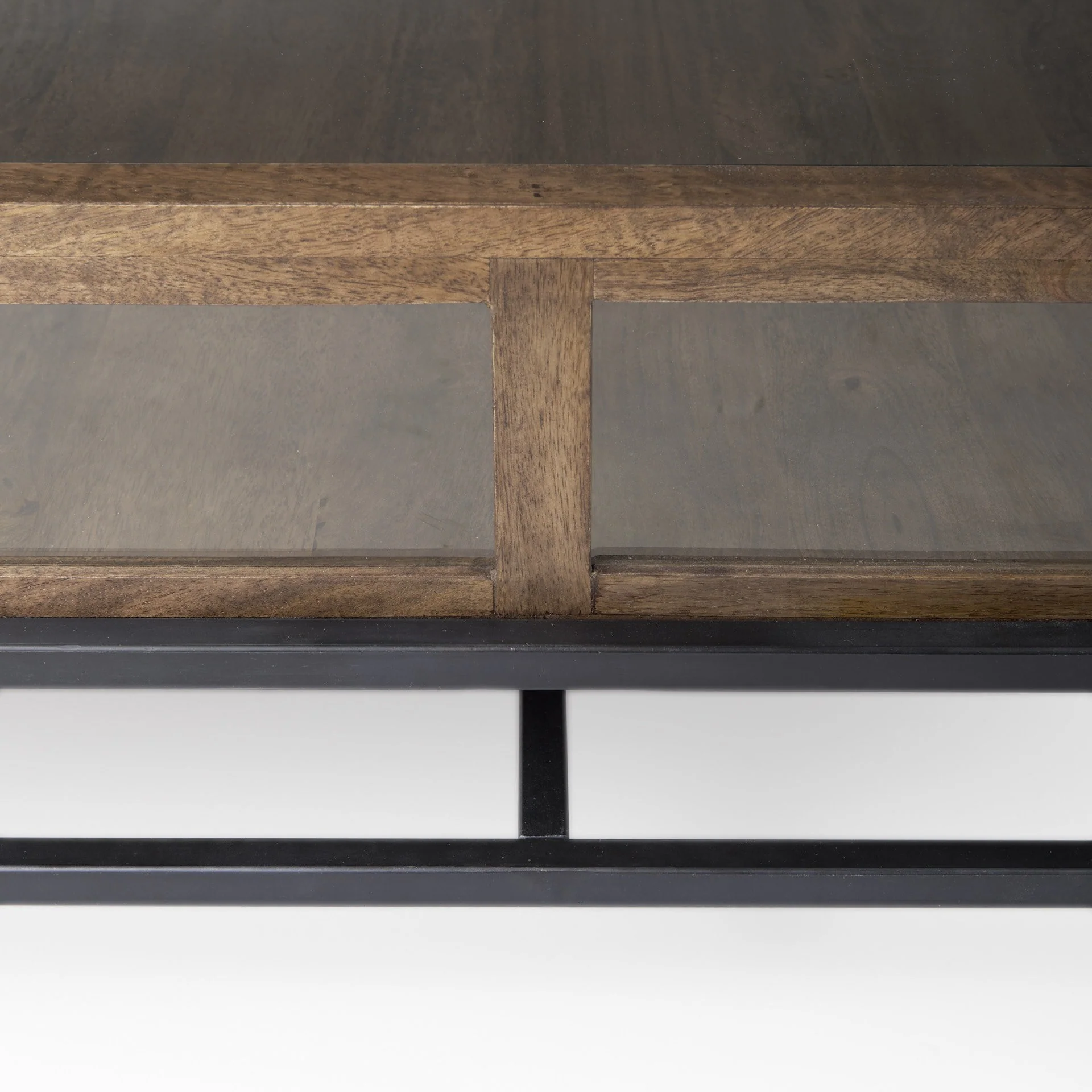 Rustic Dark Brown Brown Shadowbox Coffee Table By Homeroots - Image 2