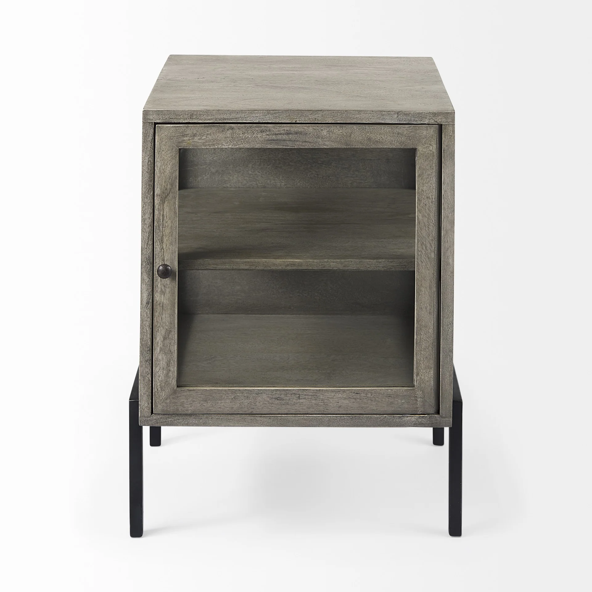 Rustic Dark Gray And Black Shadowbox Cabinet By Homeroots - Image 2