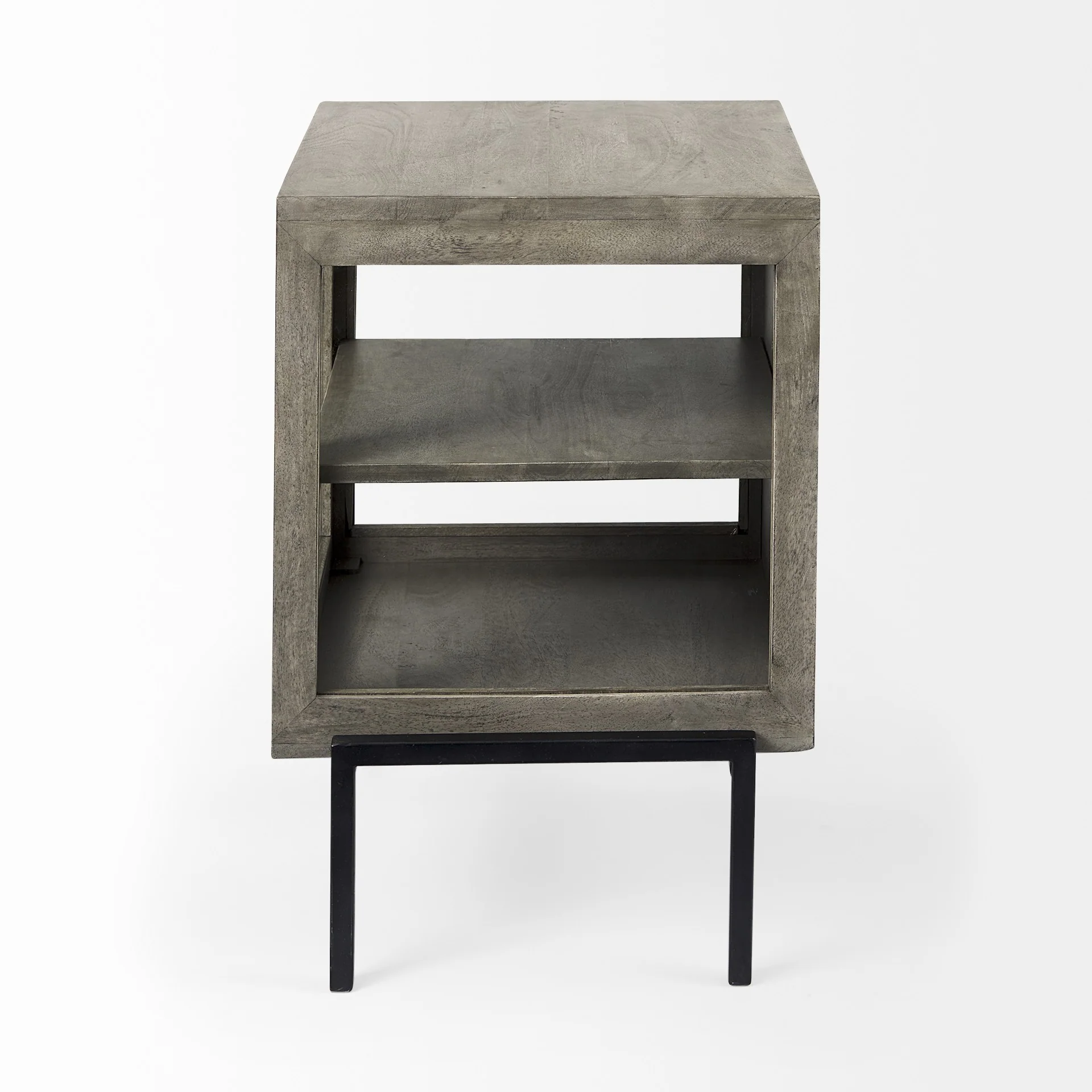 Rustic Dark Gray And Black Shadowbox Cabinet By Homeroots - Image 3