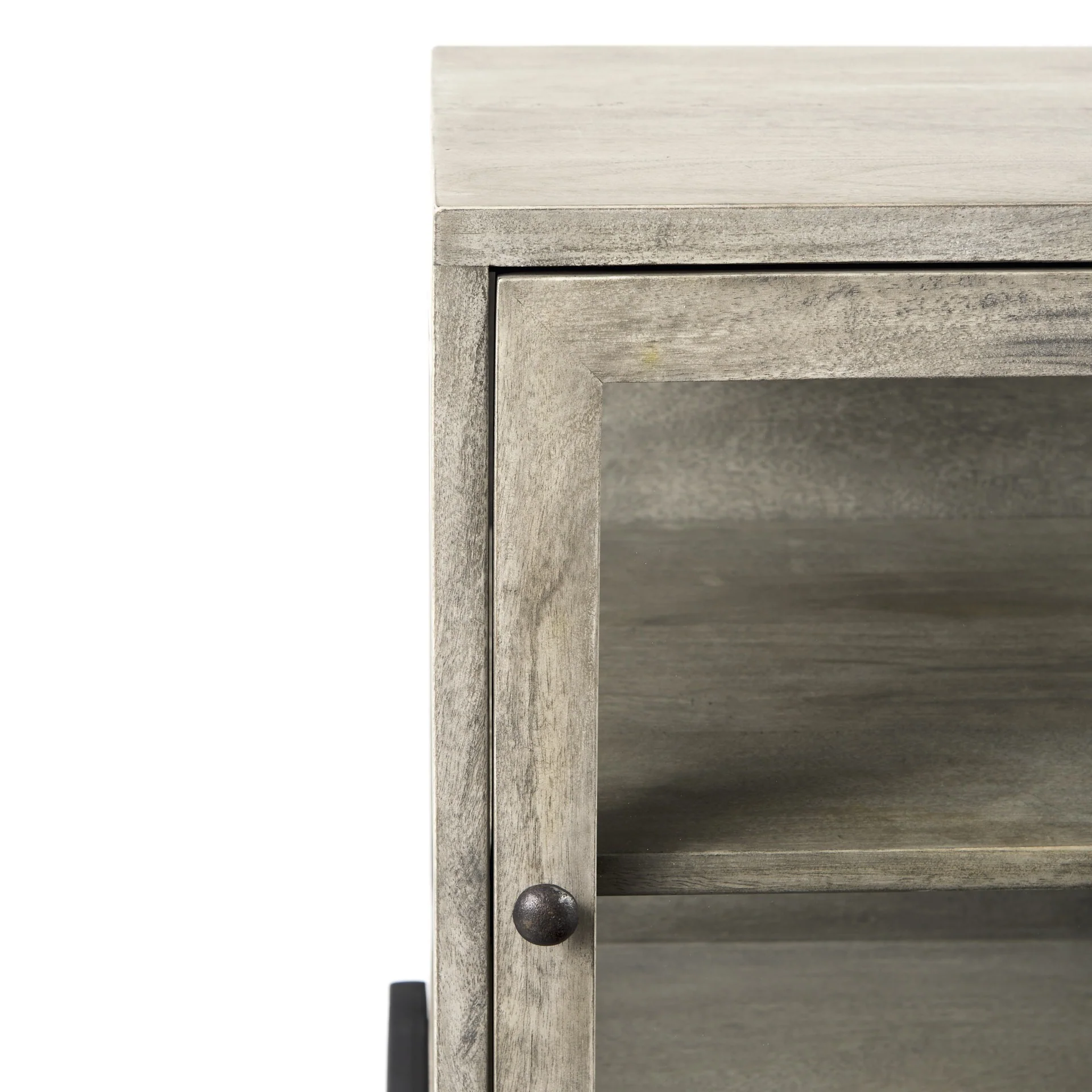 Rustic Dark Gray And Black Shadowbox Cabinet By Homeroots - Image 7
