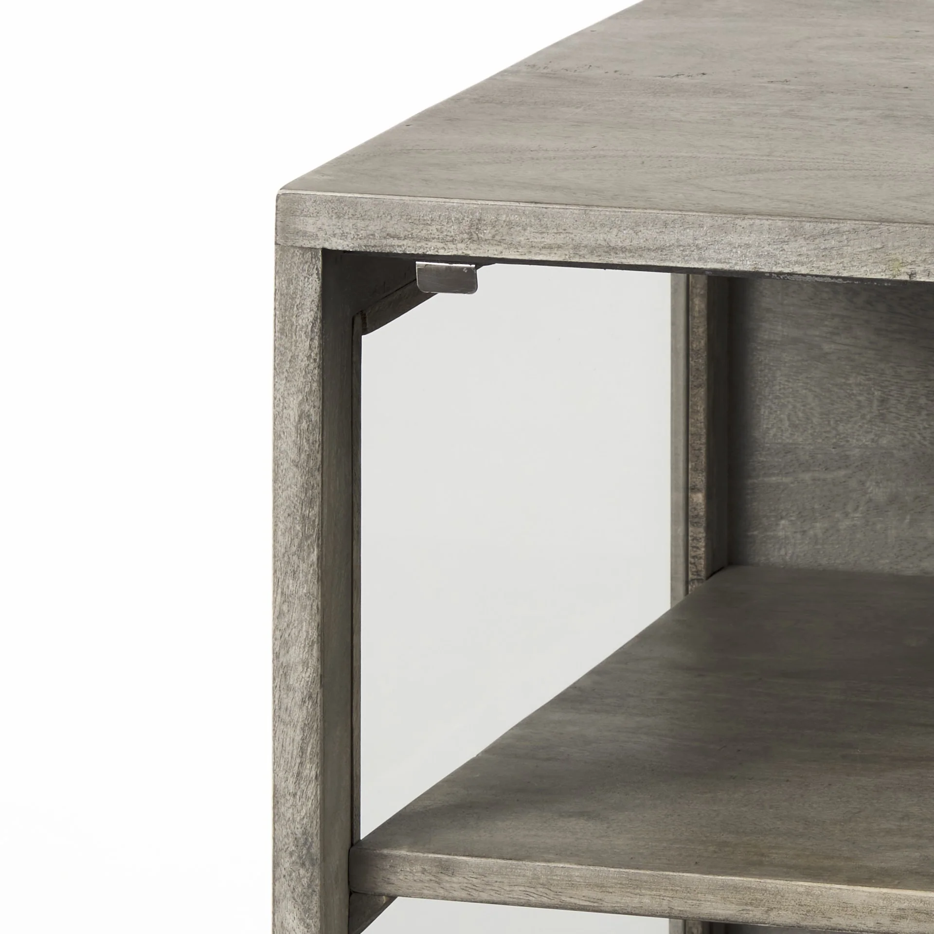 Rustic Dark Gray And Black Shadowbox Cabinet By Homeroots - Image 8