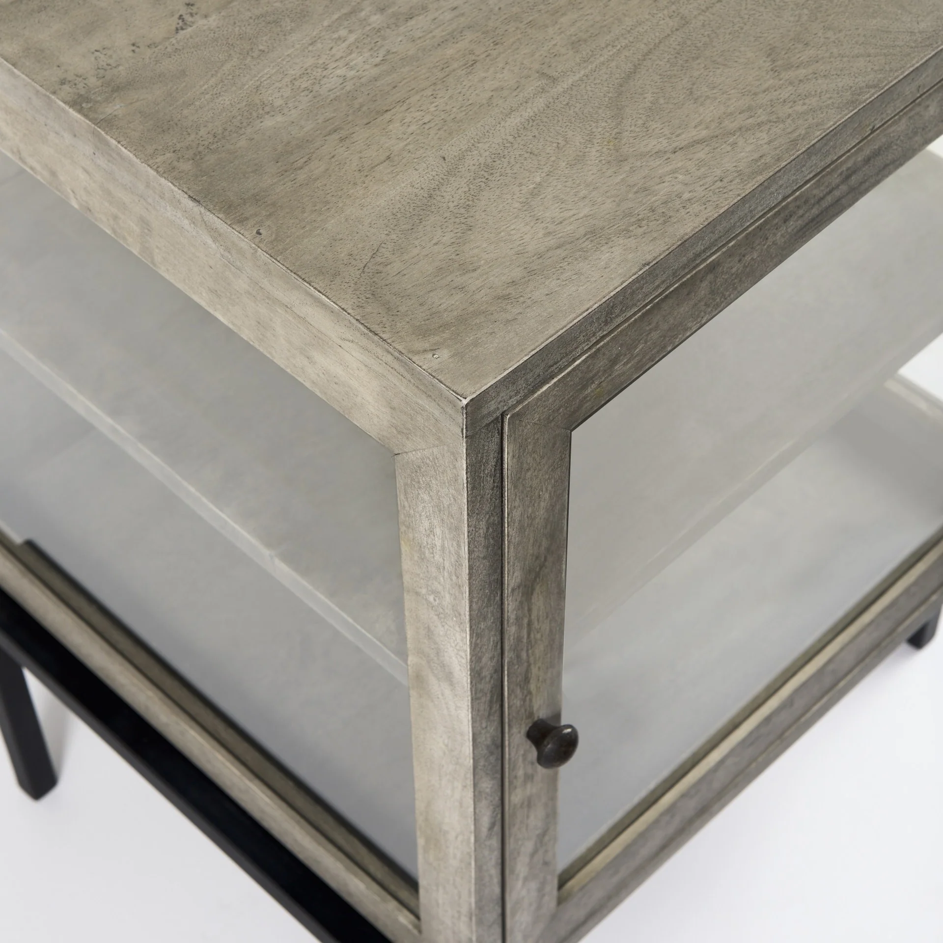 Rustic Dark Gray And Black Shadowbox Cabinet By Homeroots - Image 9