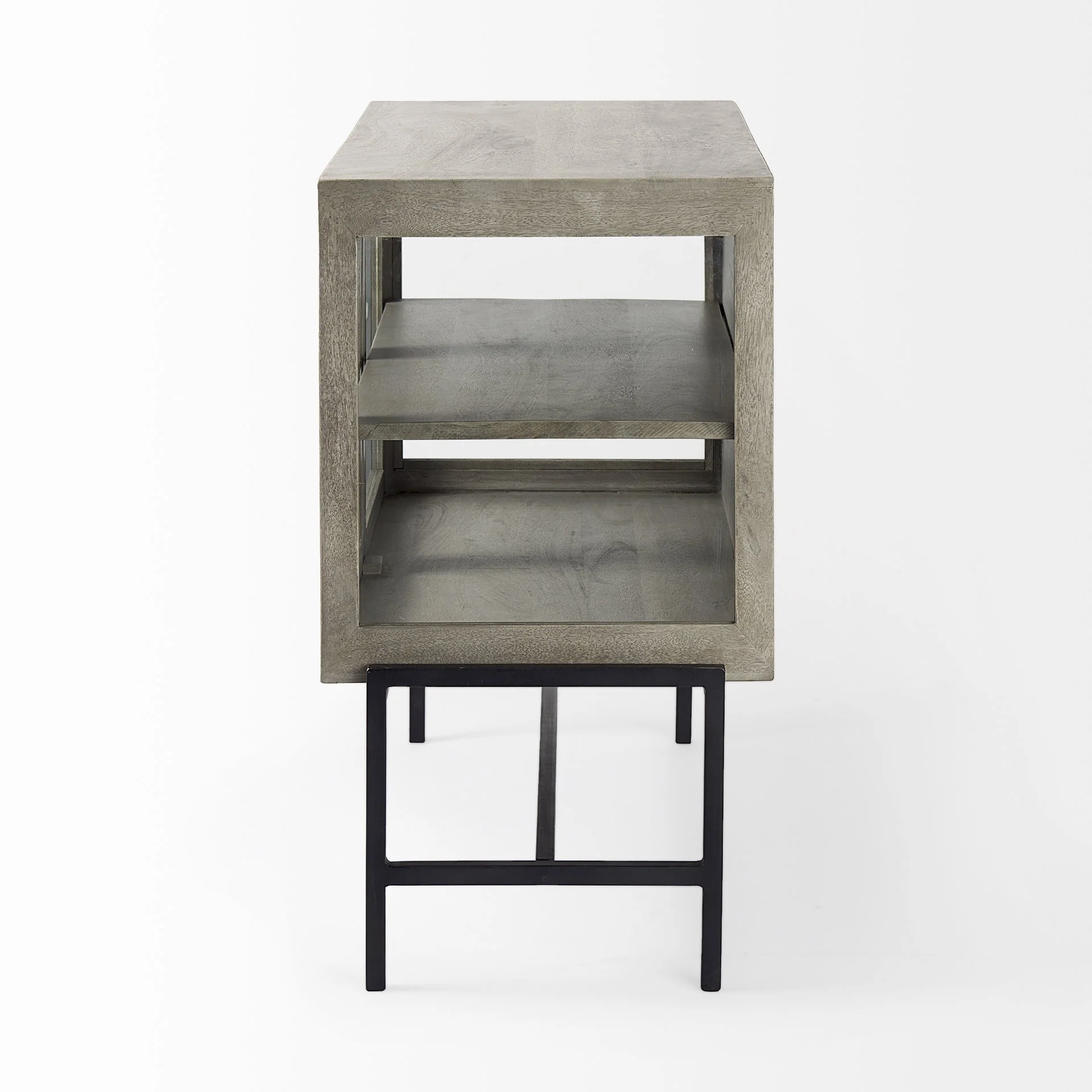Rustic Dark Gray Two Door Shadowbox Cabinet By Homeroots - Image 3