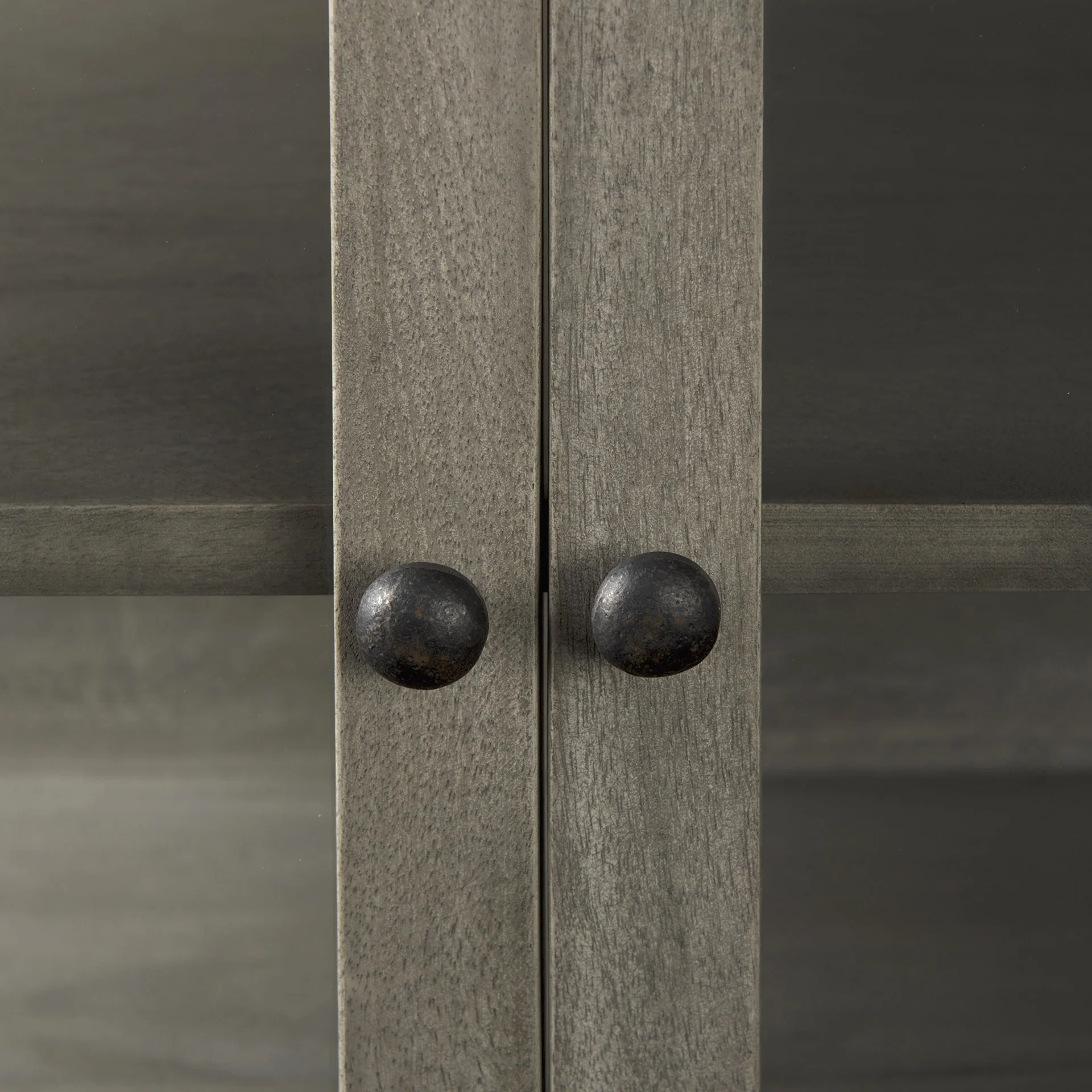 Rustic Dark Gray Two Door Shadowbox Cabinet By Homeroots - Image 8