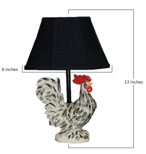 Rustic Farmhouse Rooster Accent Lamp By Homeroots - Image 5