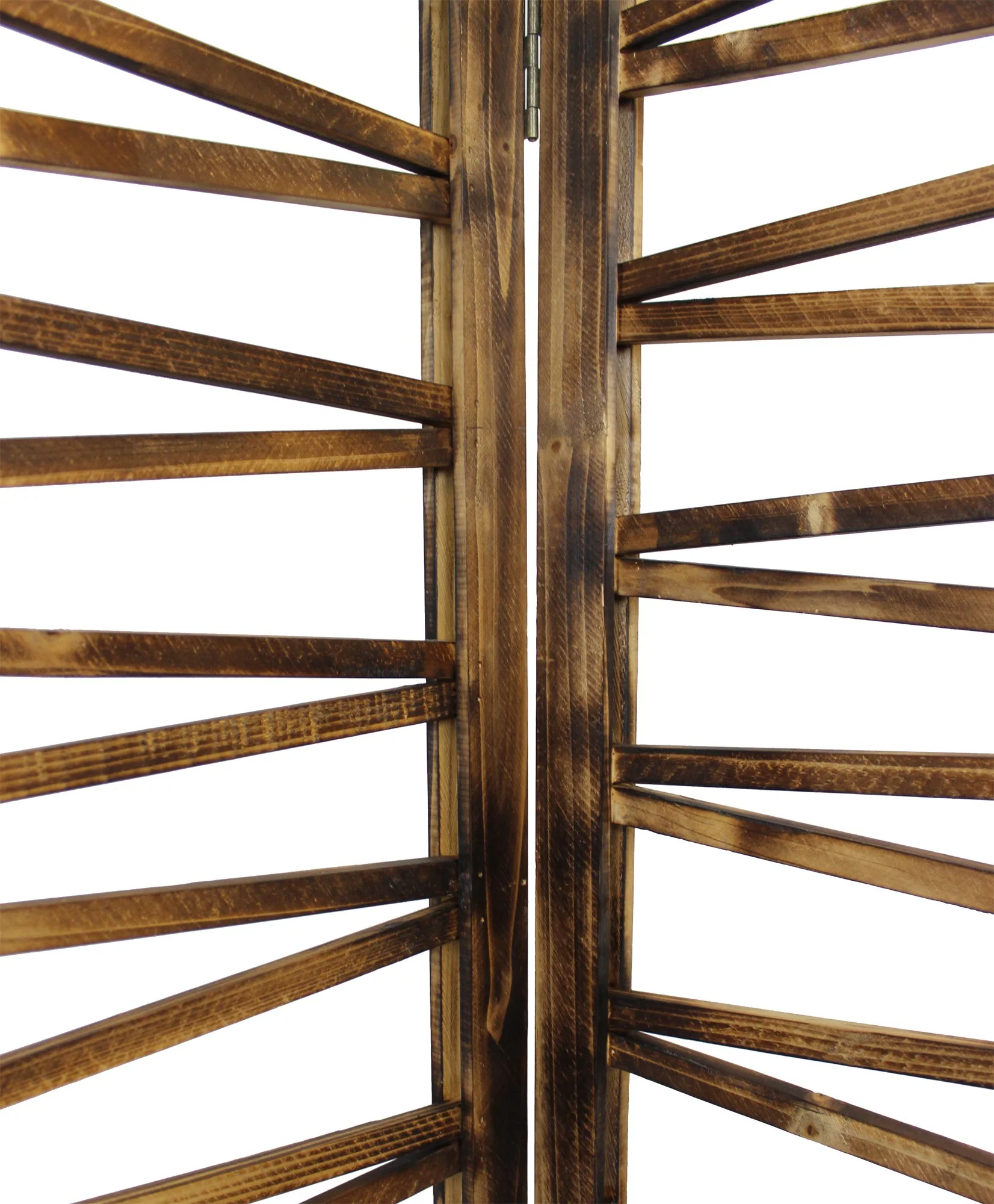 Rustic Geo Design Wood Three Panel Room Divider Screen By Homeroots - Image 5
