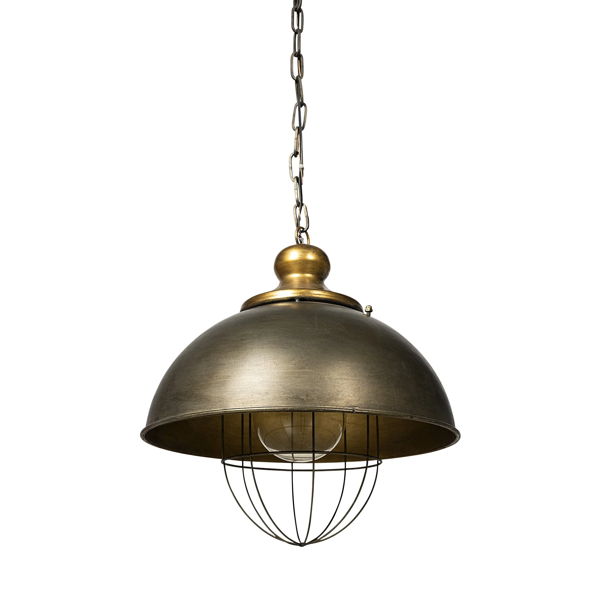 Rustic Gold Ton Metal Dome Hanging Light By Homeroots - Image 2