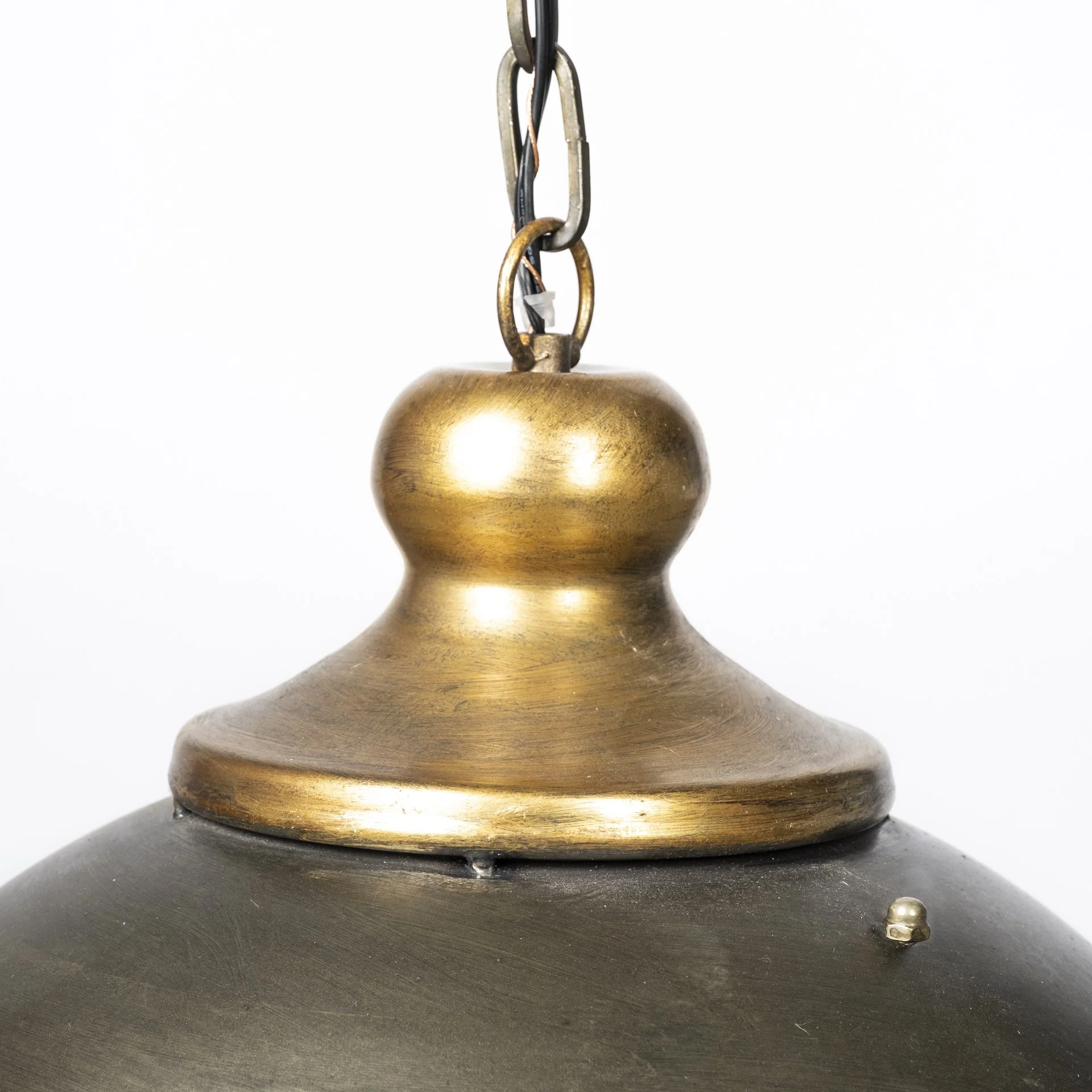 Rustic Gold Ton Metal Dome Hanging Light By Homeroots - Image 4