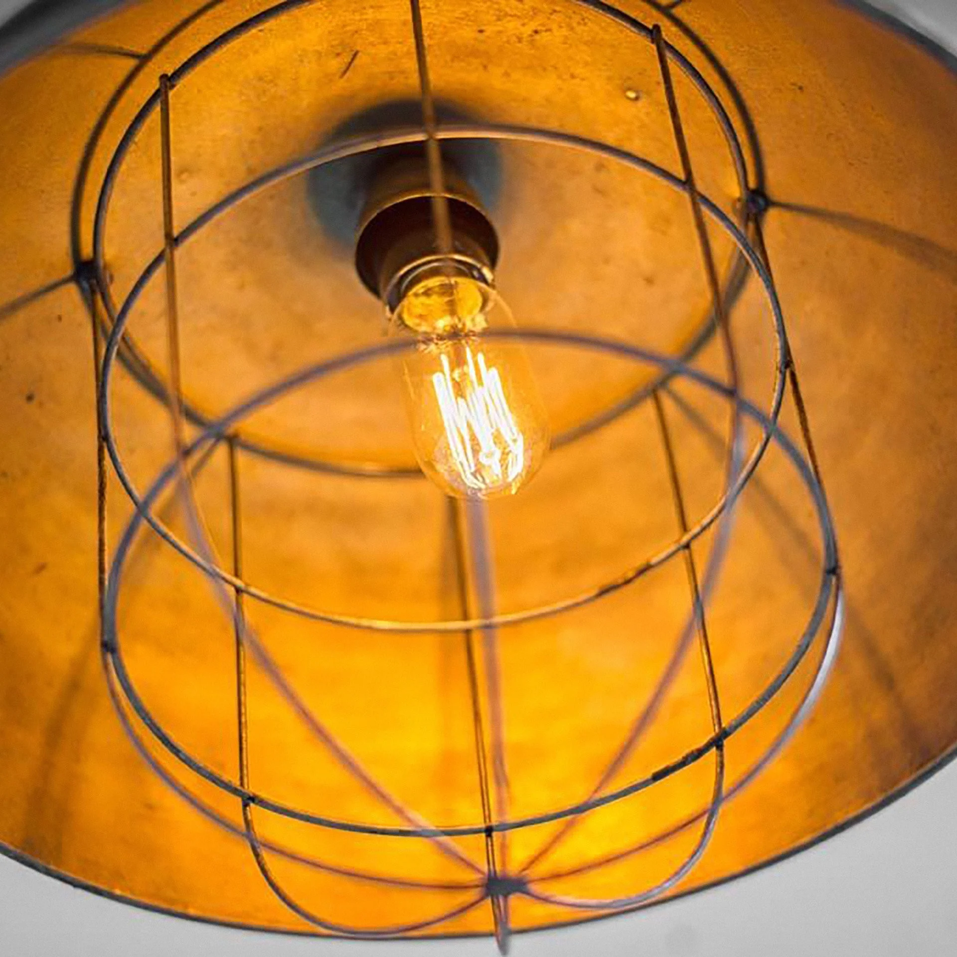 Rustic Gold Ton Metal Dome Hanging Light By Homeroots - Image 6