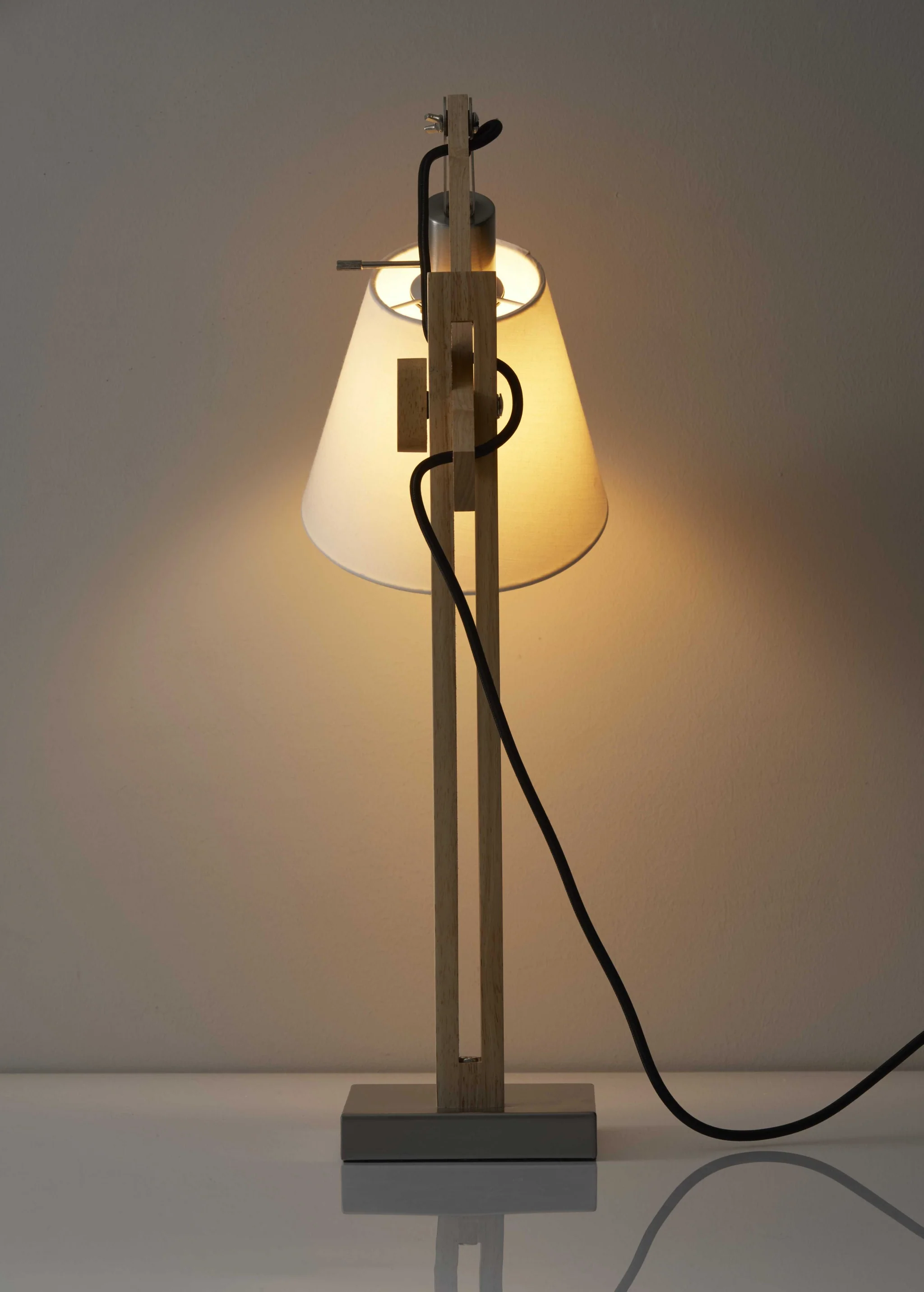Rustic Hinged Natural Wood Table Lamp By Homeroots - Image 3