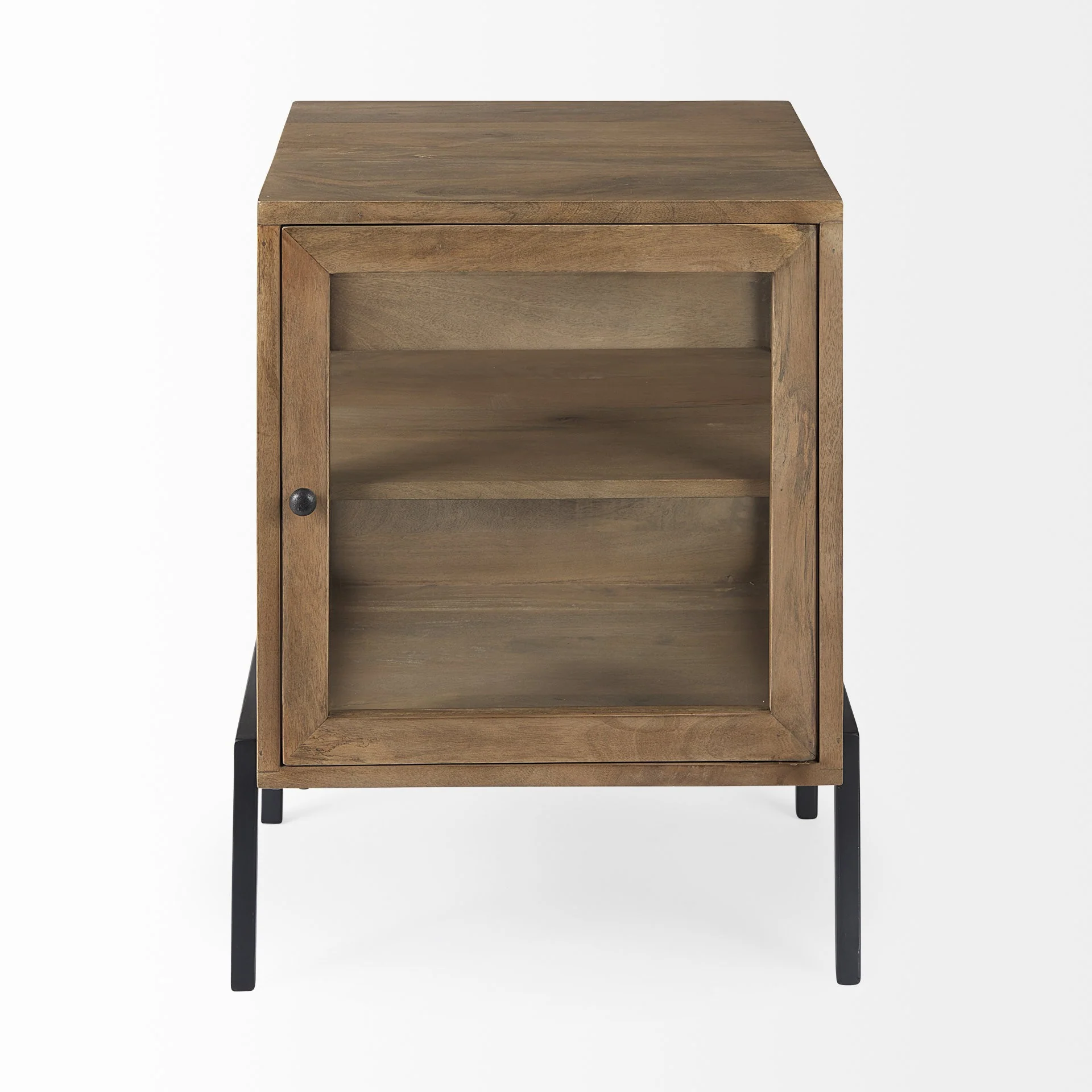 Rustic Honey Brown and Black Shadowbox Cabinet By Homeroots - Image 3