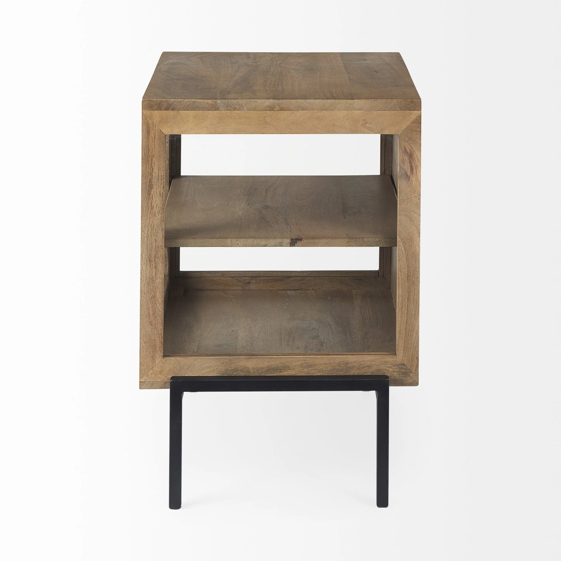 Rustic Honey Brown and Black Shadowbox Cabinet By Homeroots - Image 4