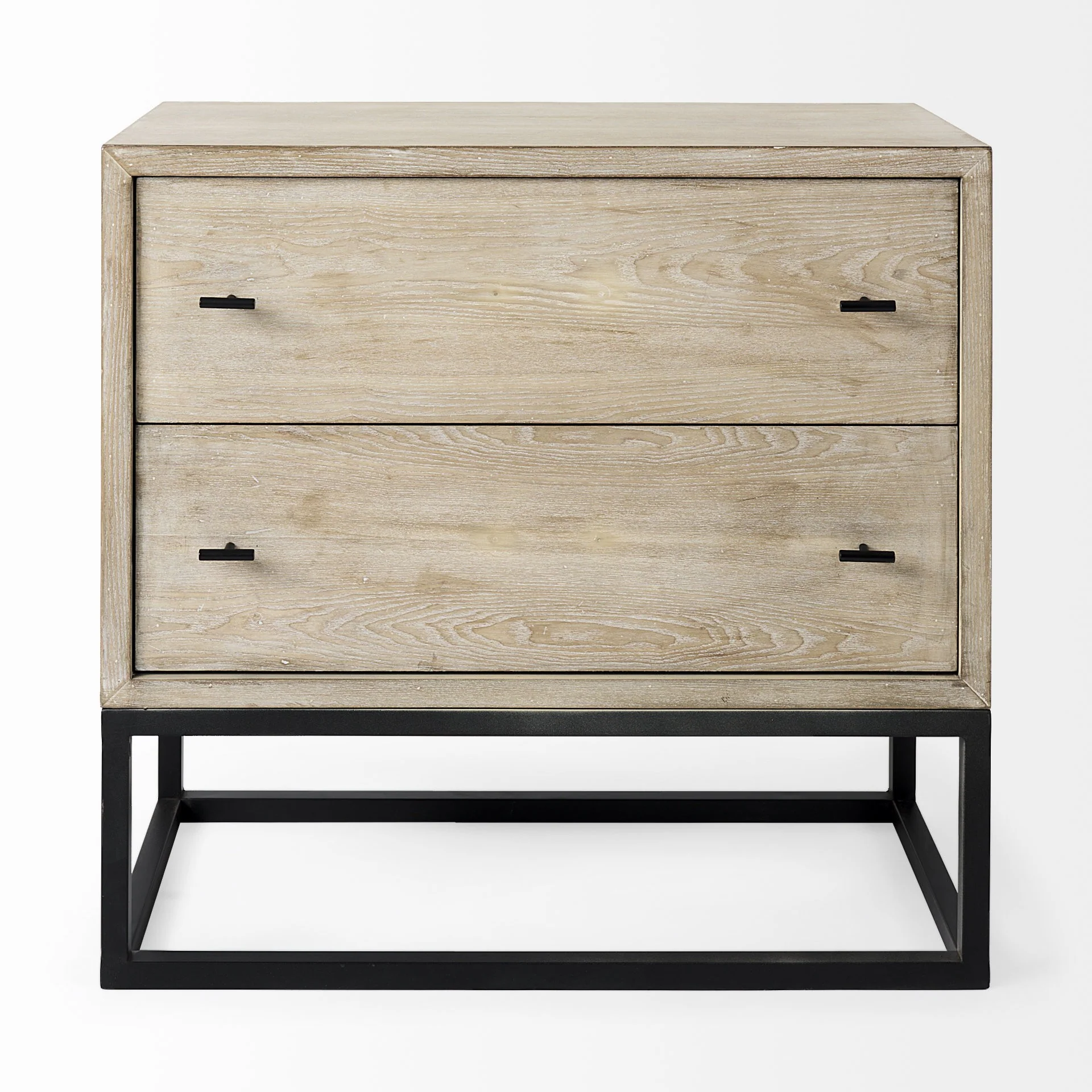 Rustic Modern Light Wash Two Drawer Chest By Homeroots - Image 2
