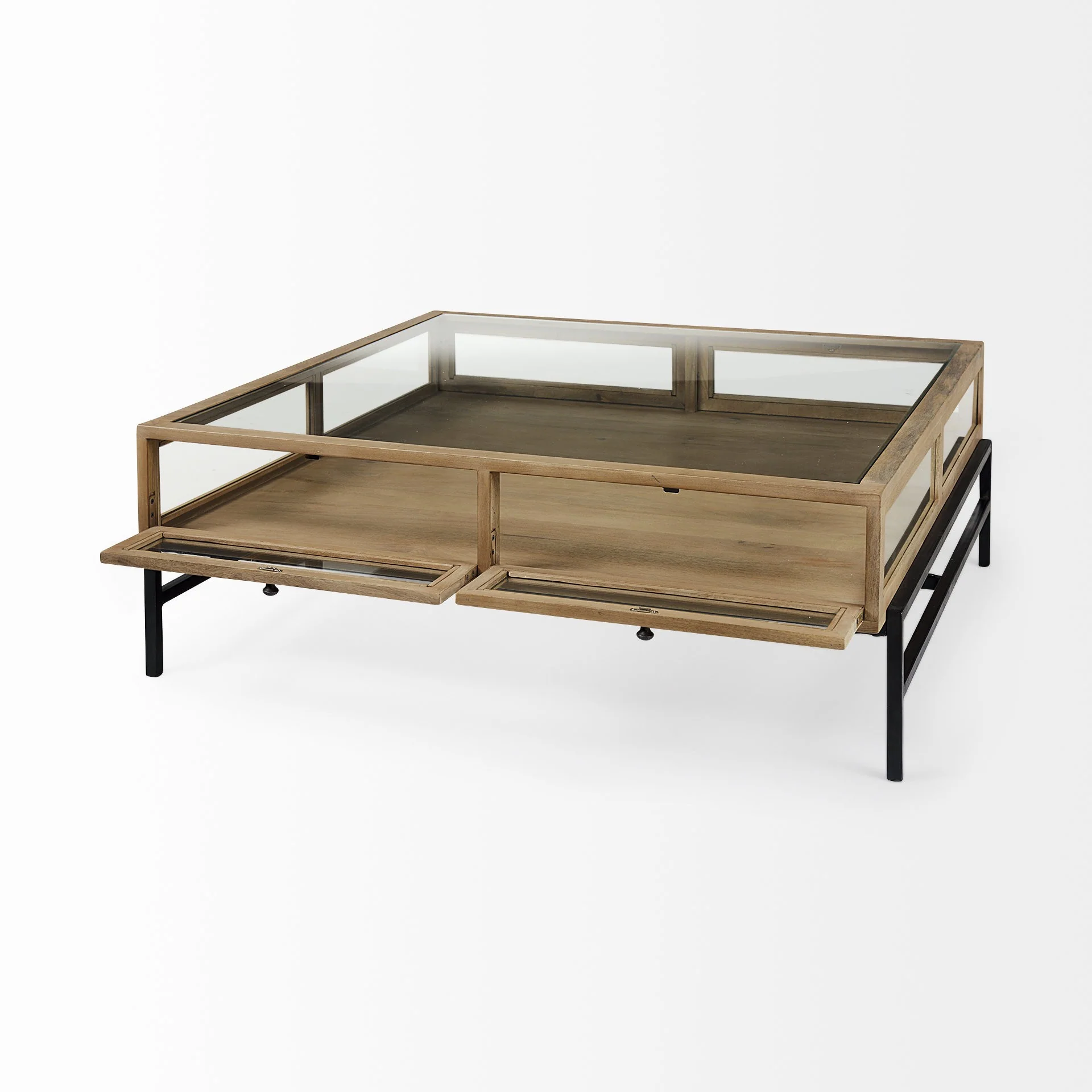 Rustic Natural Brown Shadowbox Coffee Table By Homeroots - Image 5