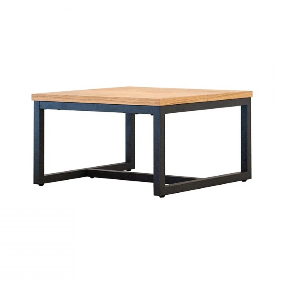 Rustic Natural Oak And Black Metal End Table By Homeroots - Image 3