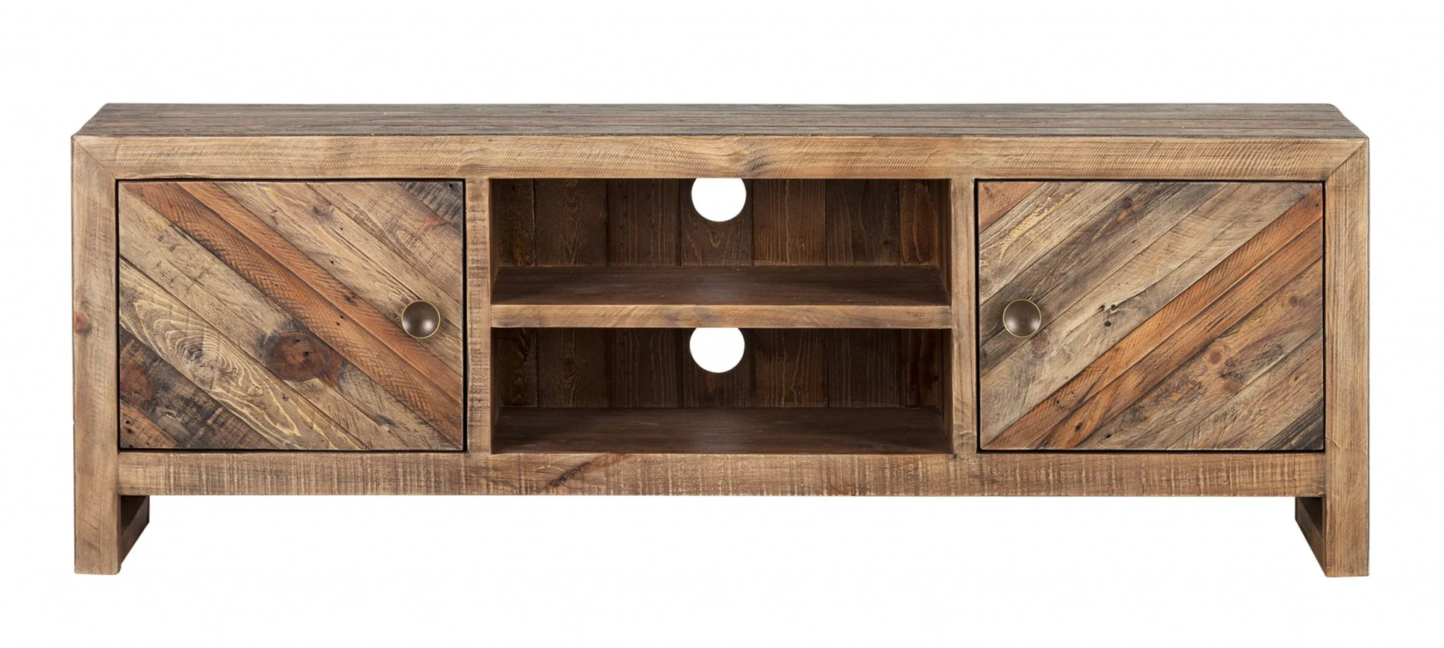 Rustic Natural Trendy TV Console By Homeroots - Image 2