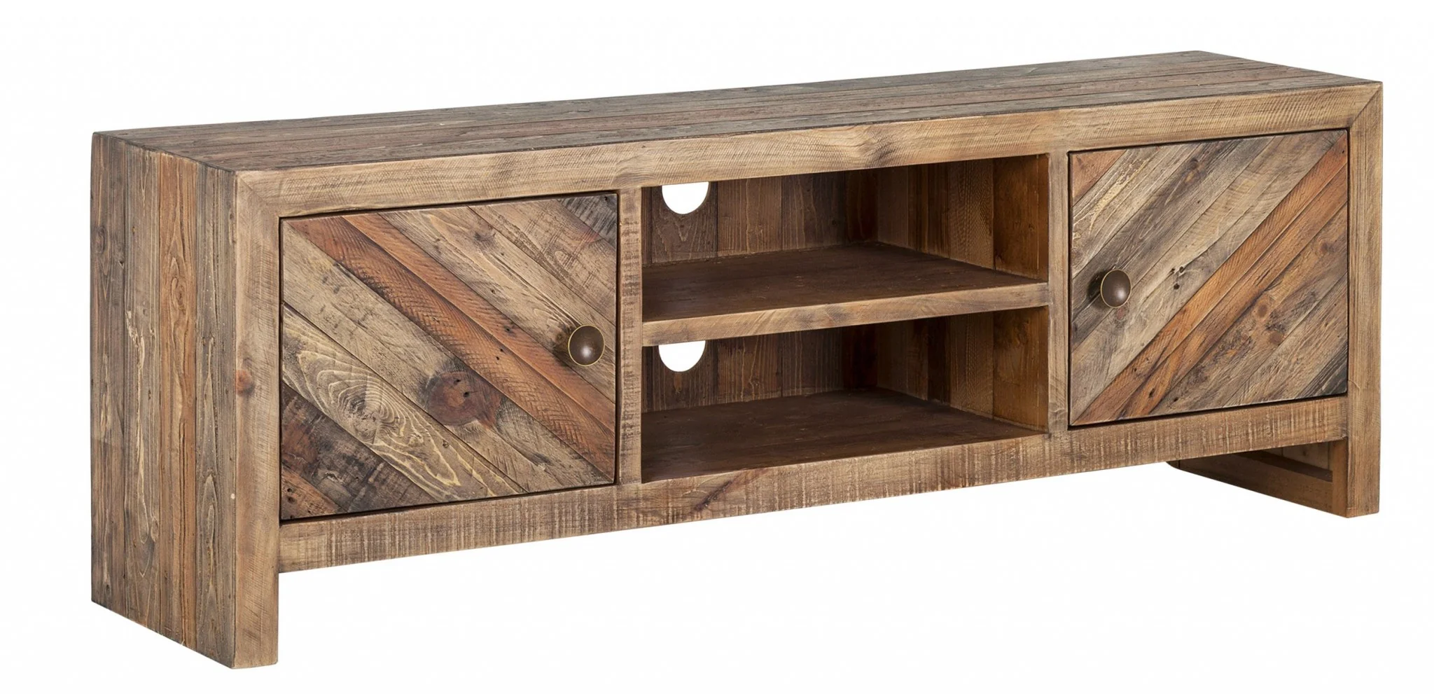 Rustic Natural Trendy TV Console By Homeroots - Image 4
