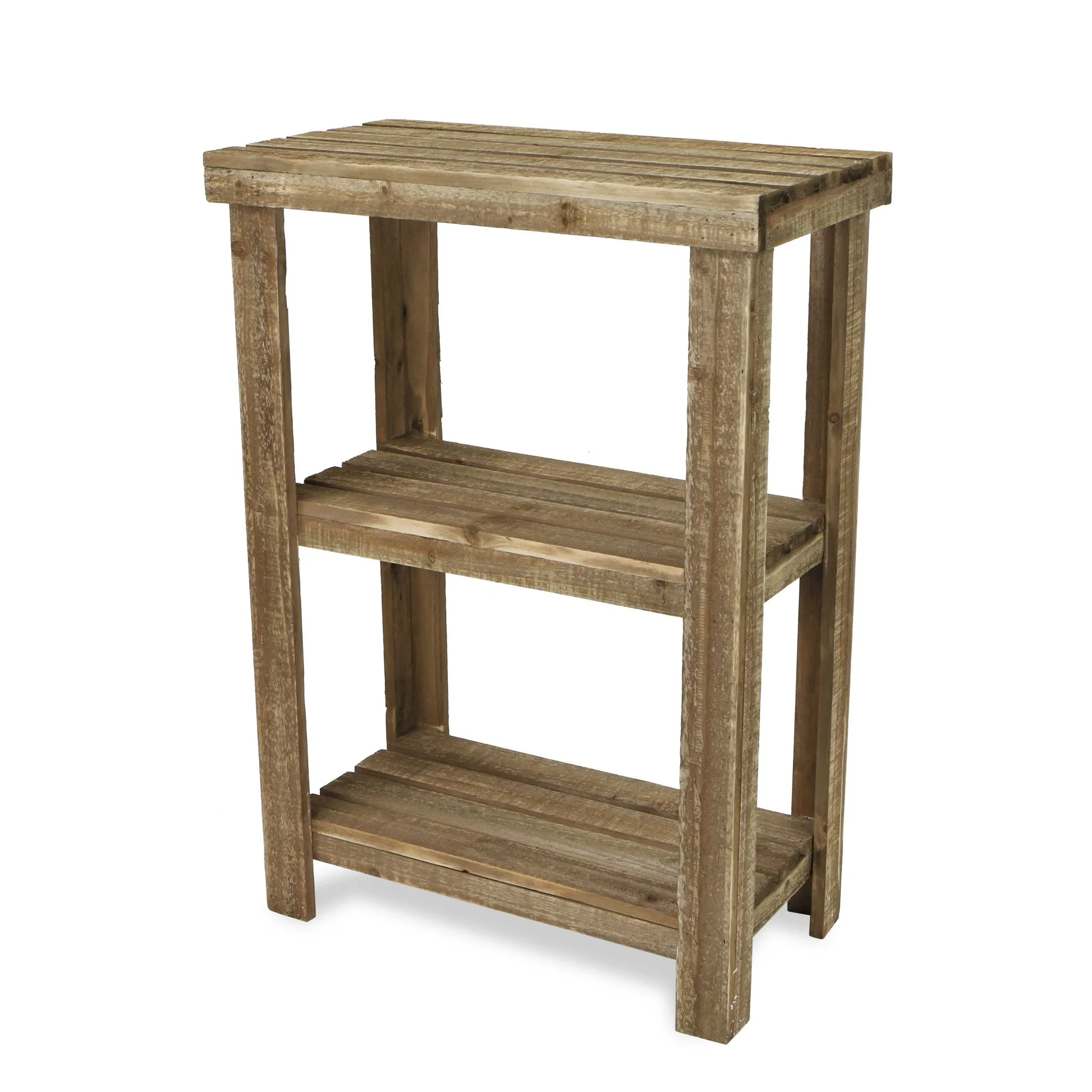 Rustic Natural Wood Finish 2 Shelf Side Table By Homeroots - Image 2