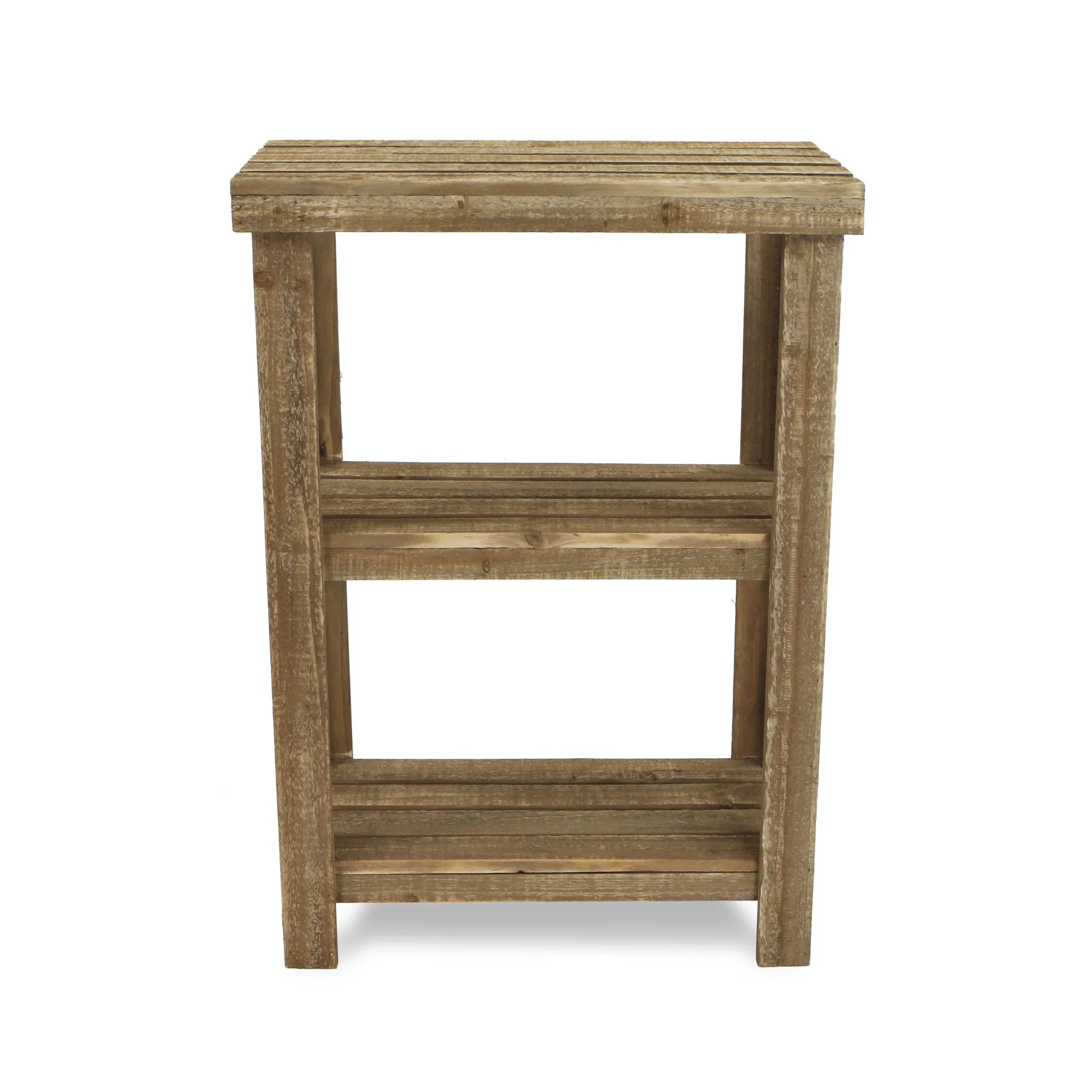 Rustic Natural Wood Finish 2 Shelf Side Table By Homeroots - Image 3