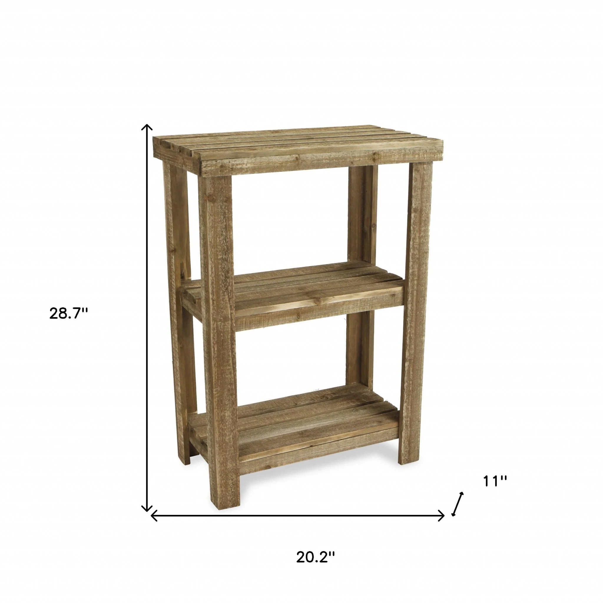 Rustic Natural Wood Finish 2 Shelf Side Table By Homeroots - Image 5
