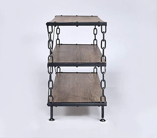 Rustic Oak And Antique Black Tv Stand By Homeroots - Image 5