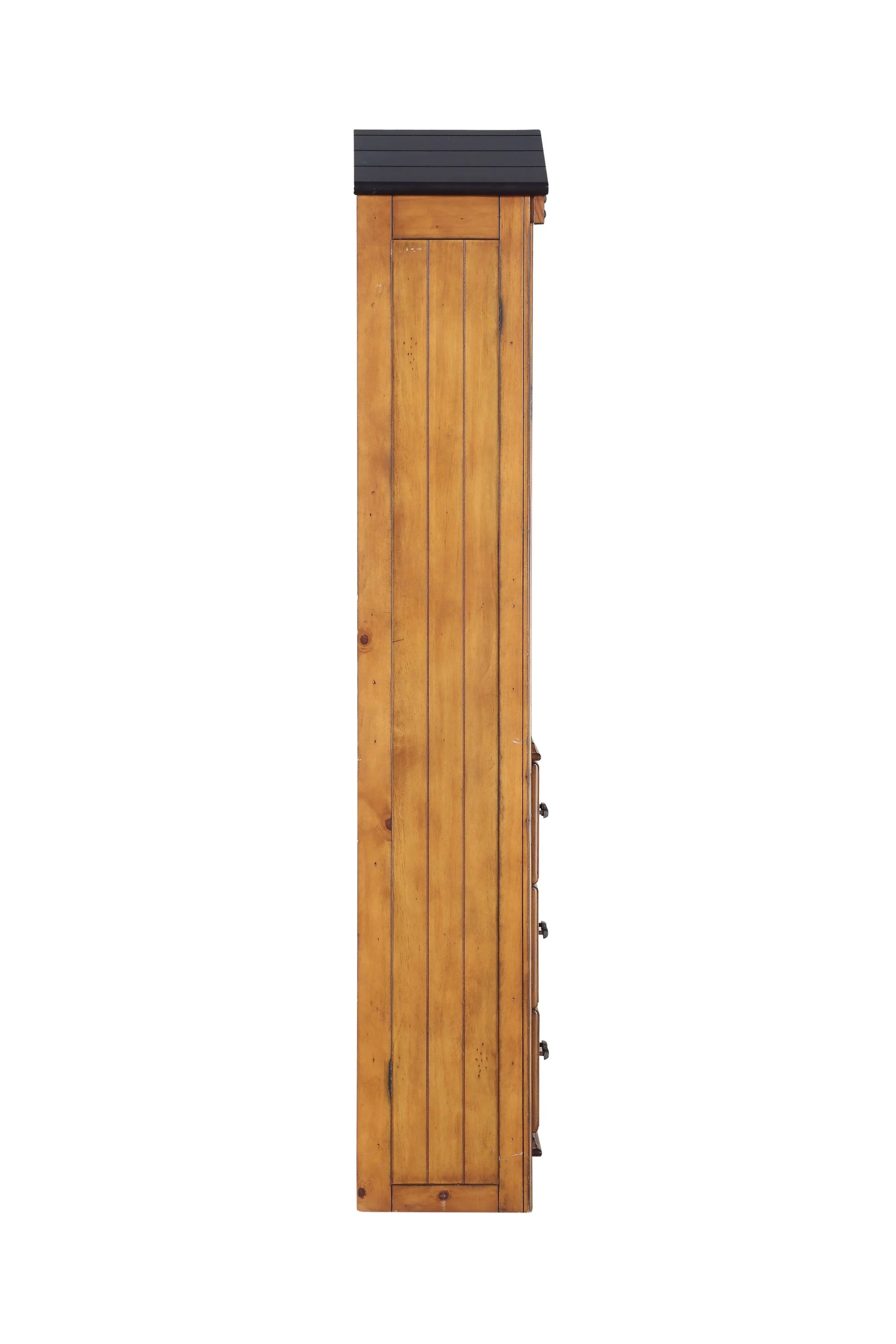 Rustic Oak Bookcase Cabinet By Homeroots - Image 4