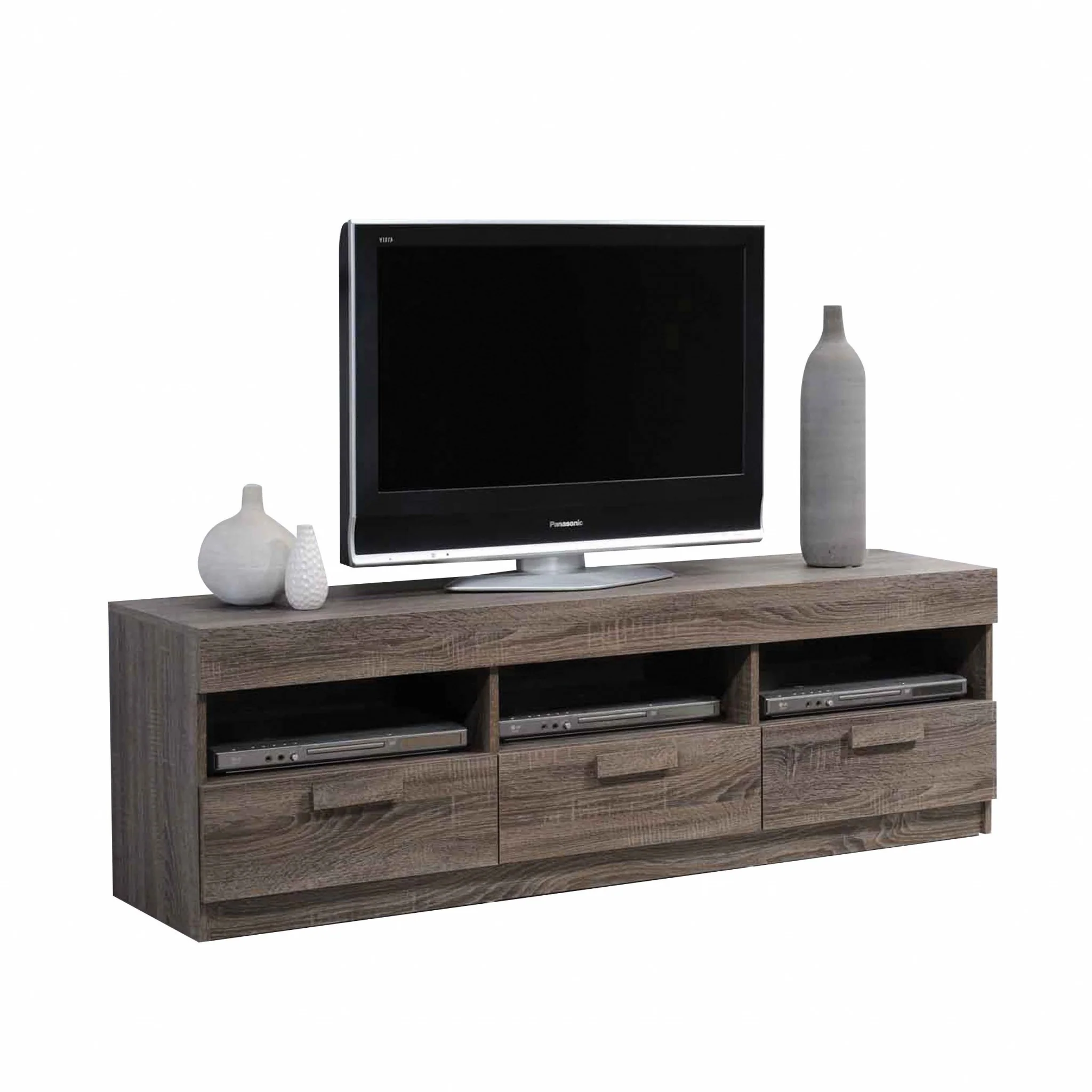 Rustic Oak Mdf Tv Stand By Homeroots - Image 2