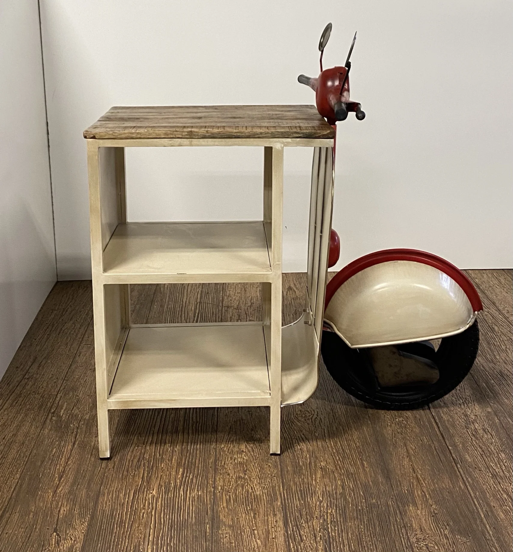 Rustic Red And Vanilla Scooter Cabinet By Homeroots - Image 2