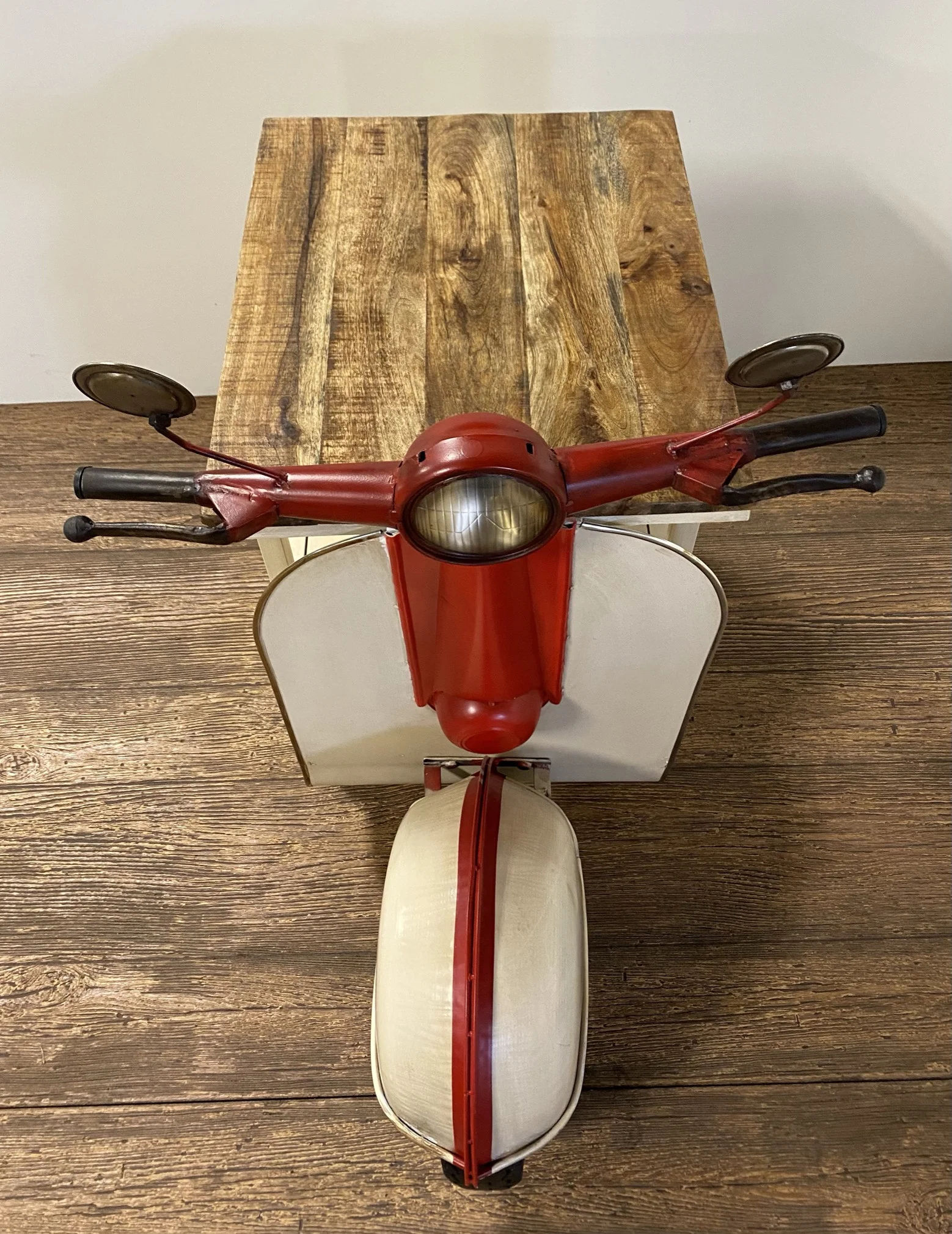 Rustic Red And Vanilla Scooter Cabinet By Homeroots - Image 3