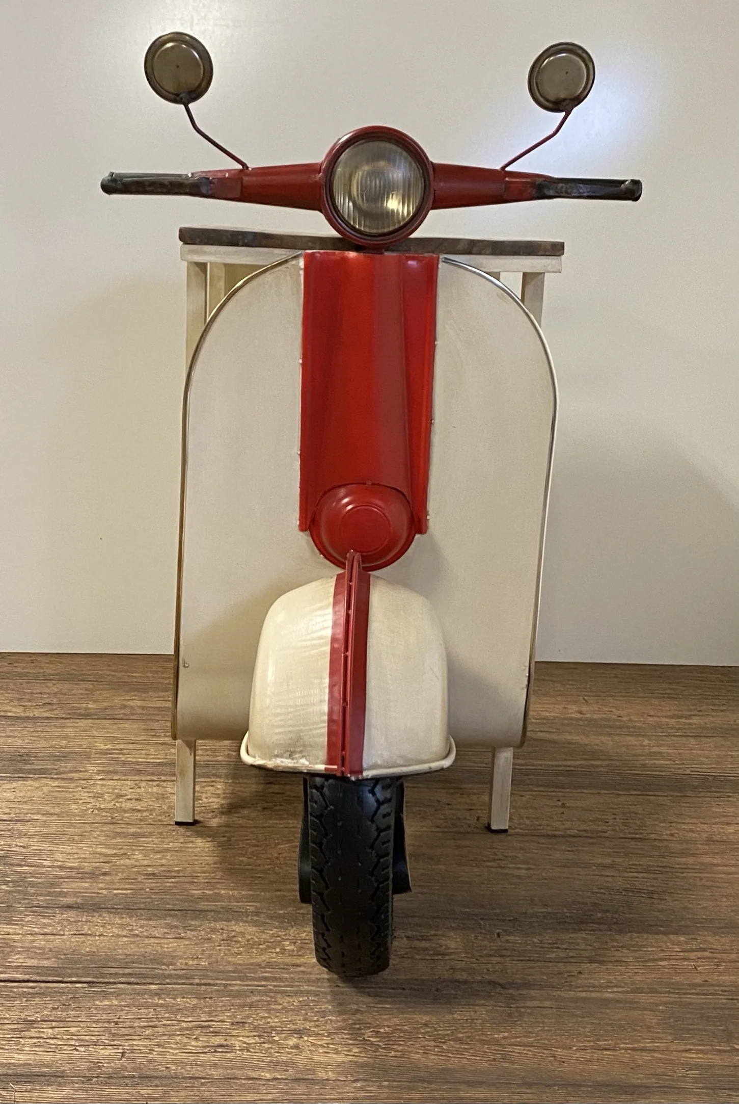 Rustic Red And Vanilla Scooter Cabinet By Homeroots - Image 4