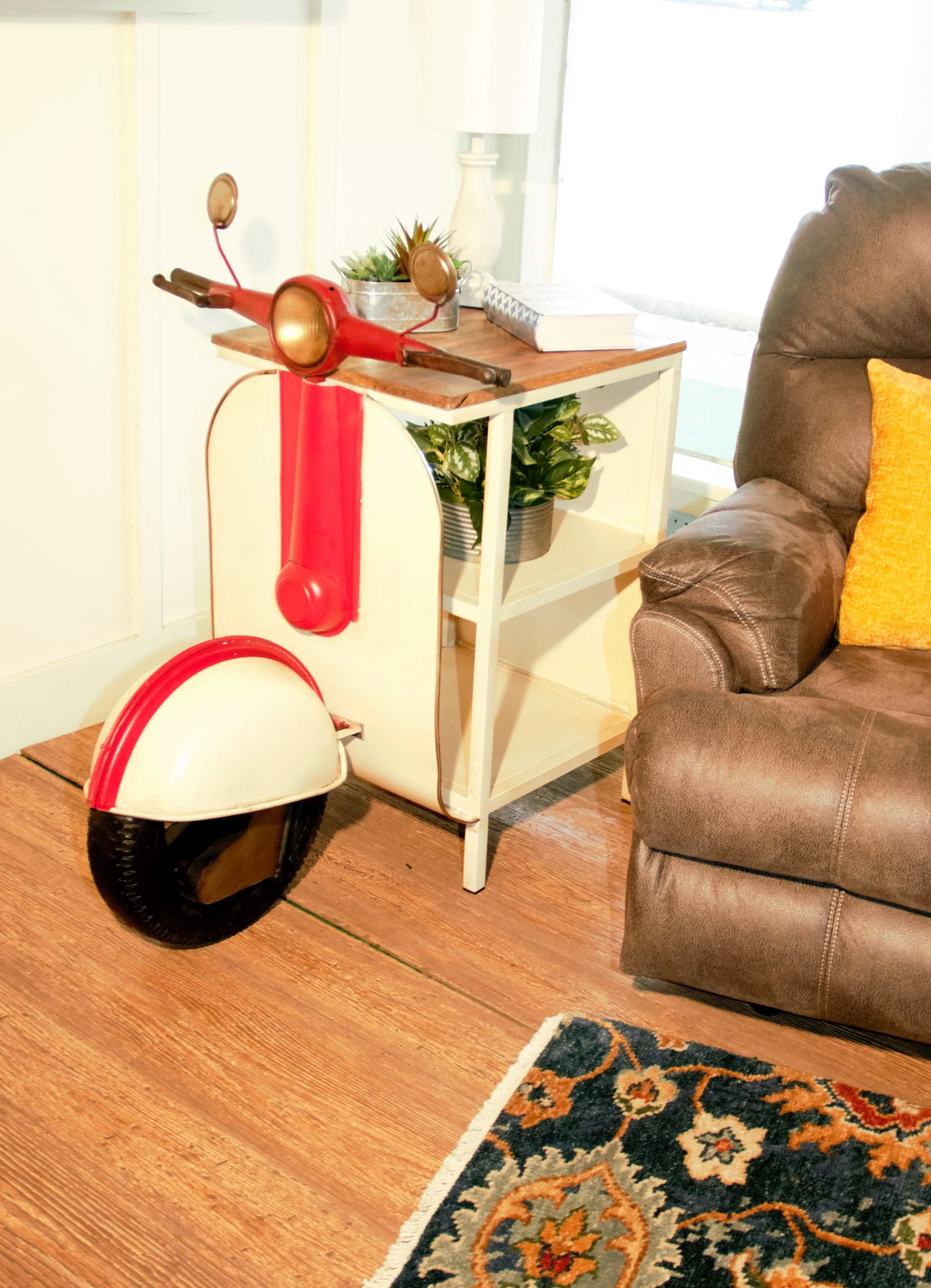 Rustic Red And Vanilla Scooter Cabinet By Homeroots - Image 5